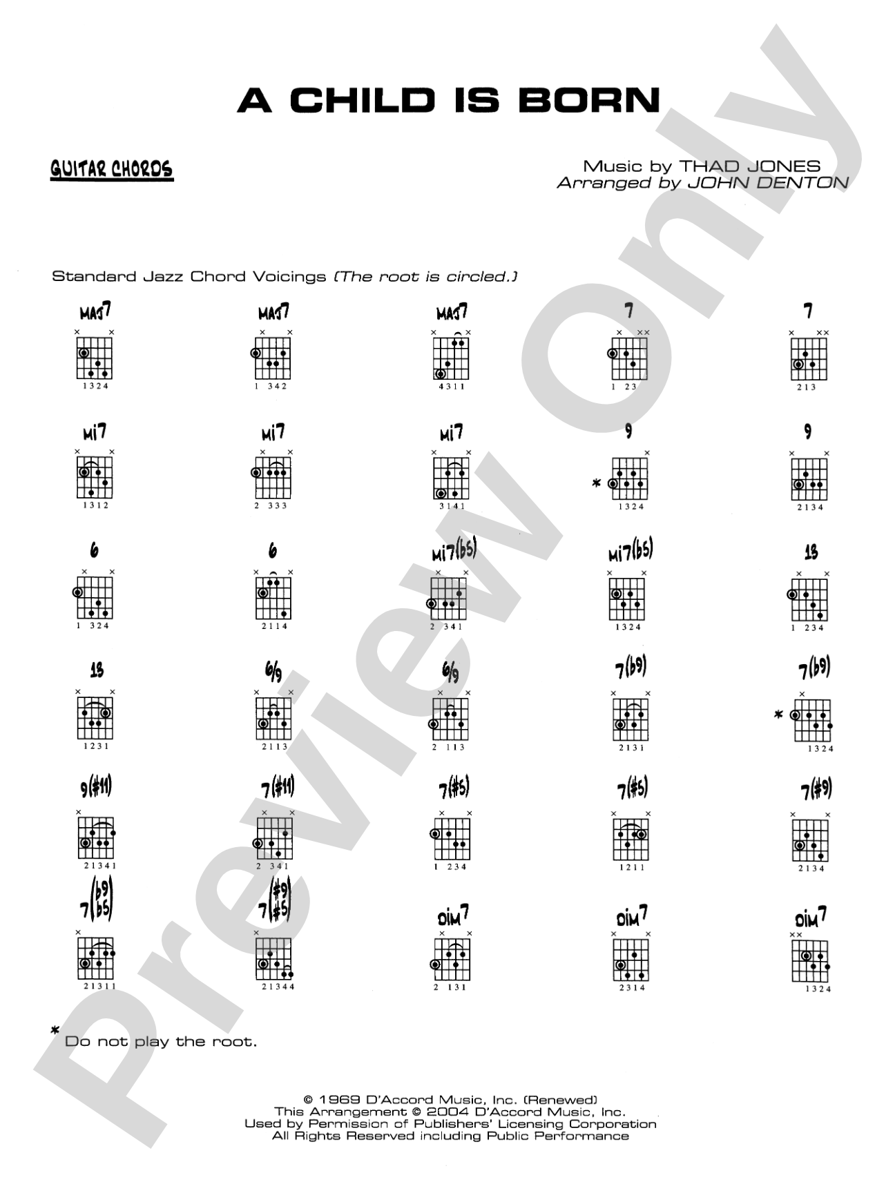 A Child Is Born: Guitar Chords