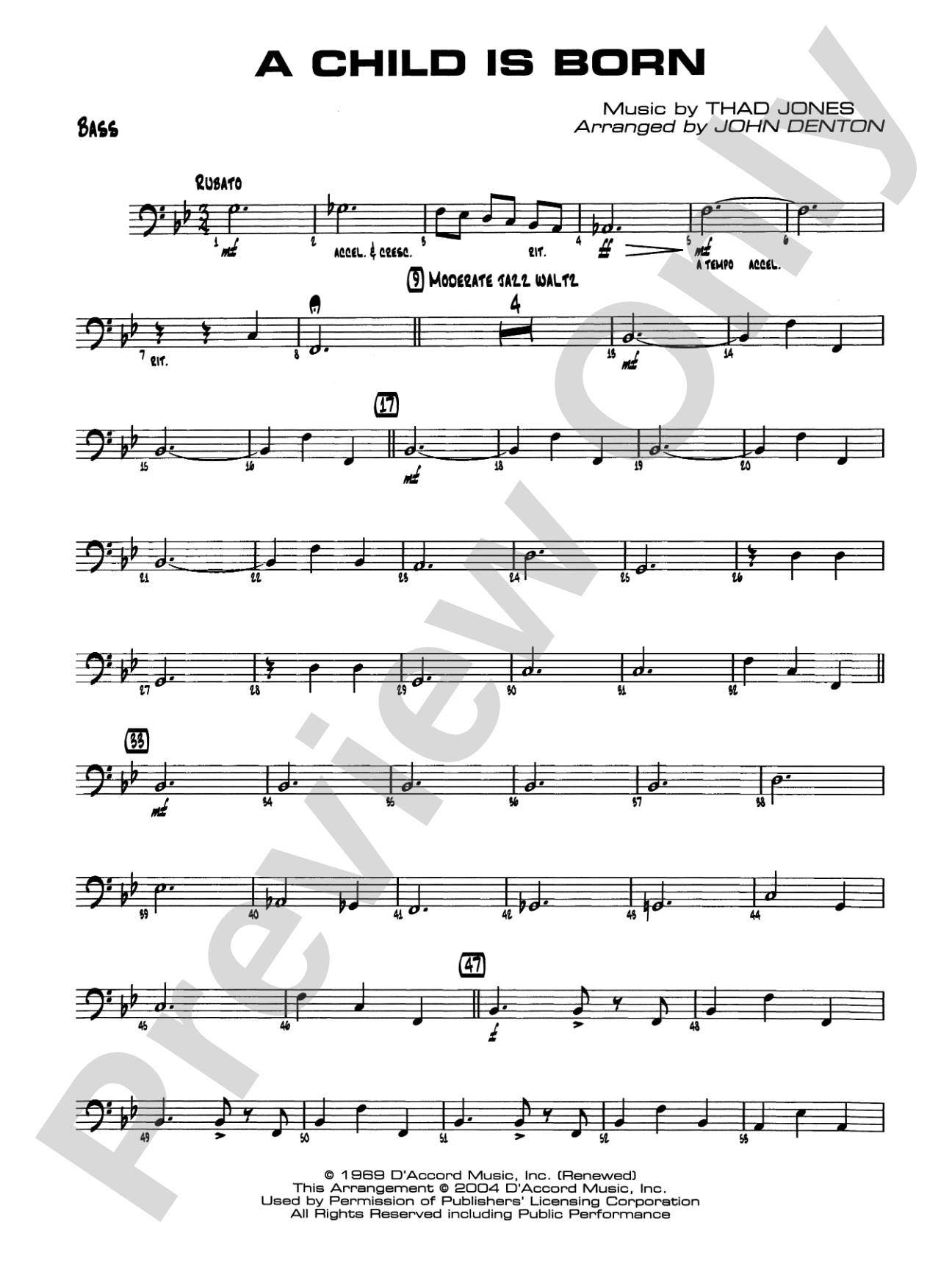 A Child Is Born: String Bass