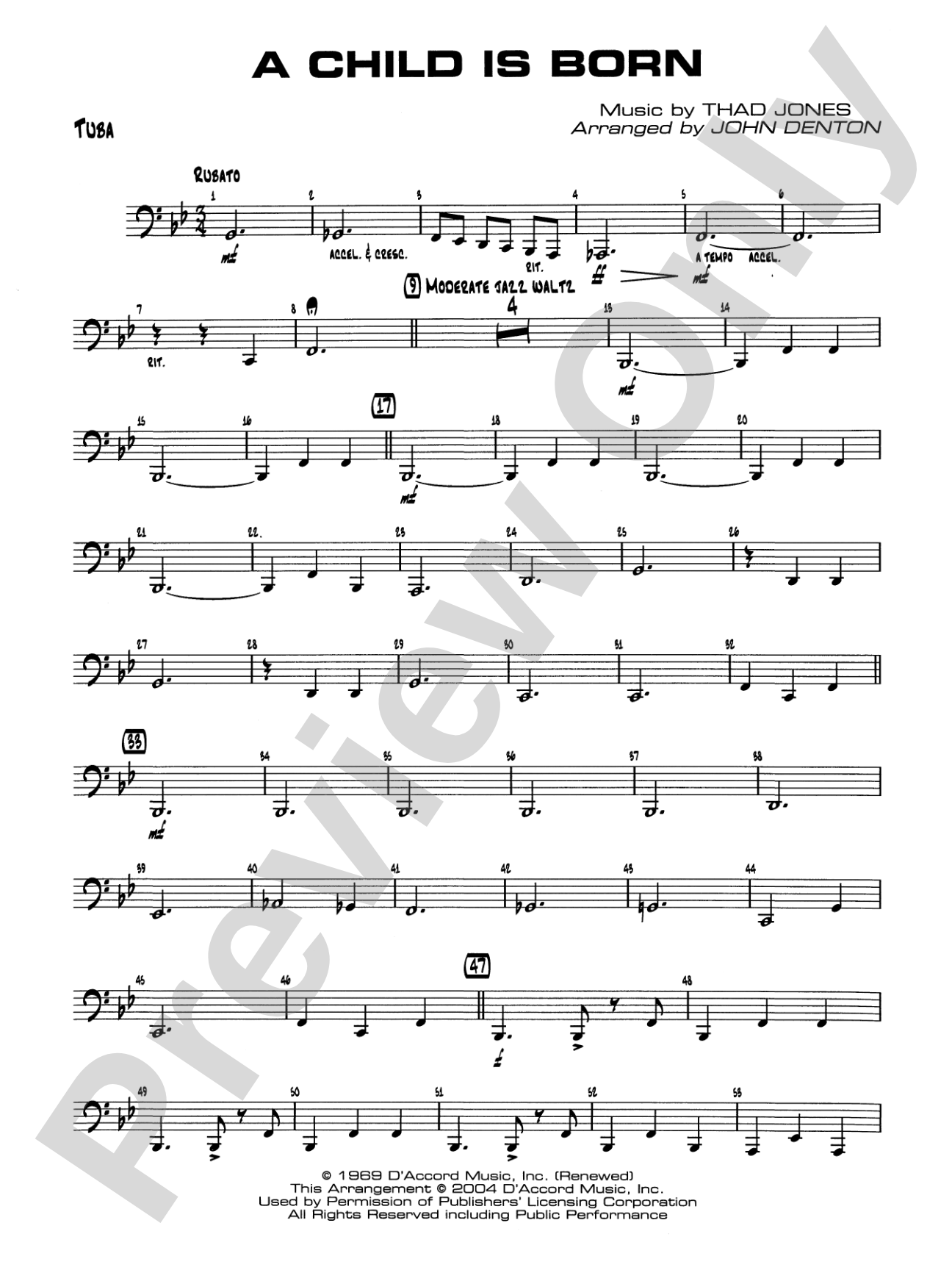 A Child Is Born: Tuba