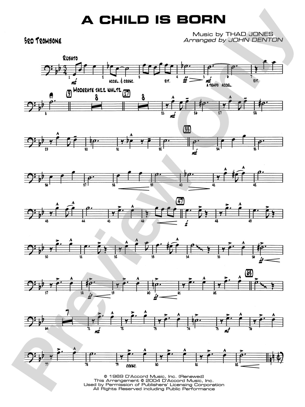 A Child Is Born: 3rd Trombone