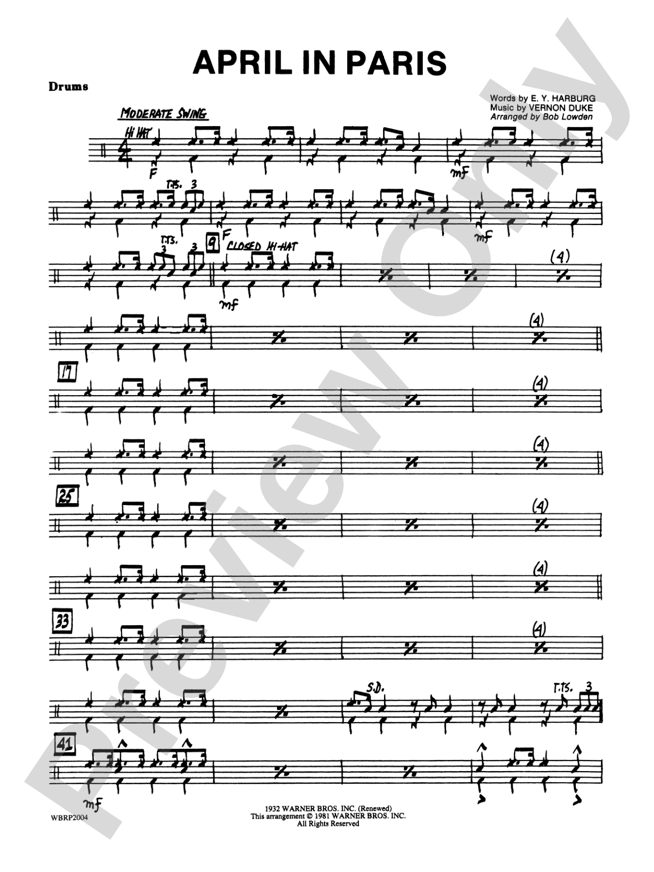 April in Paris: Drums