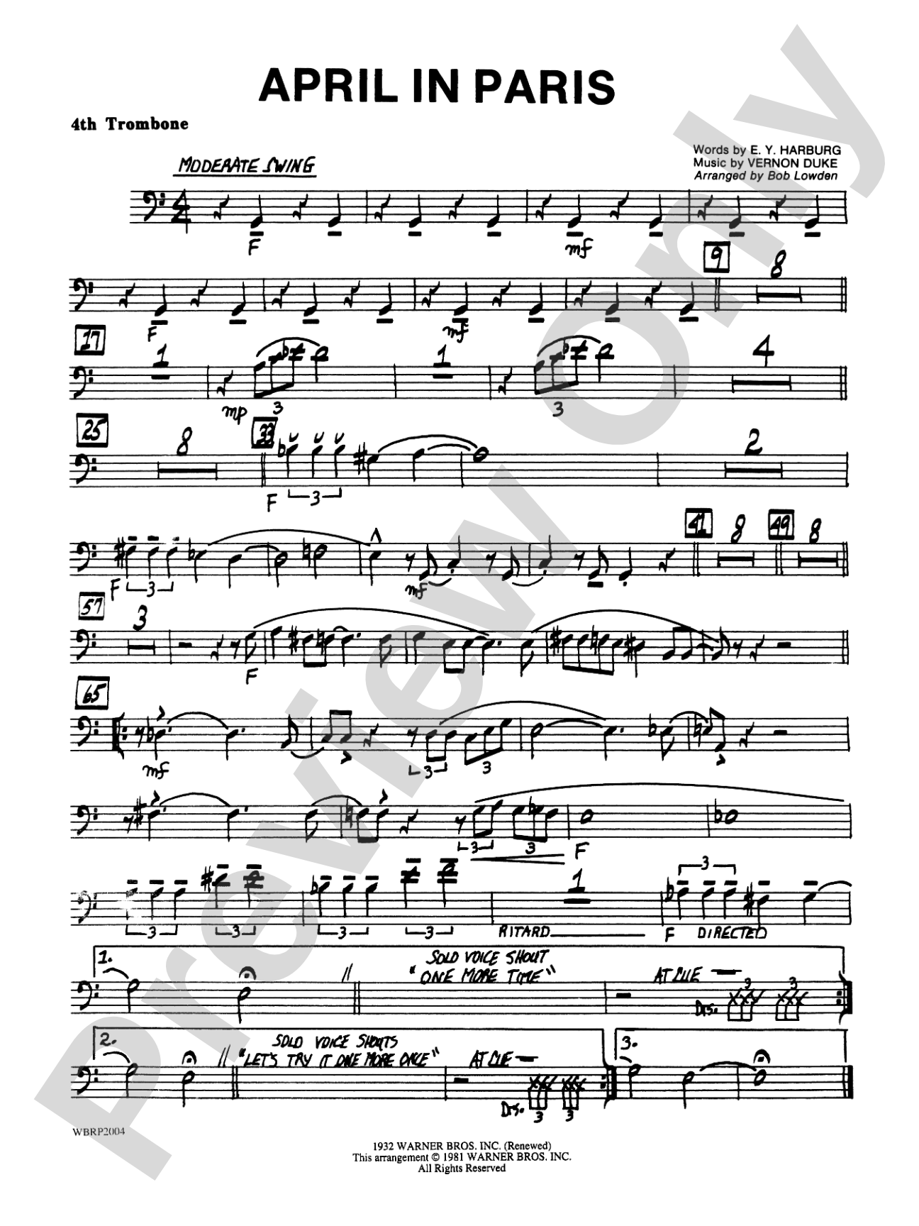 April in Paris: 4th Trombone