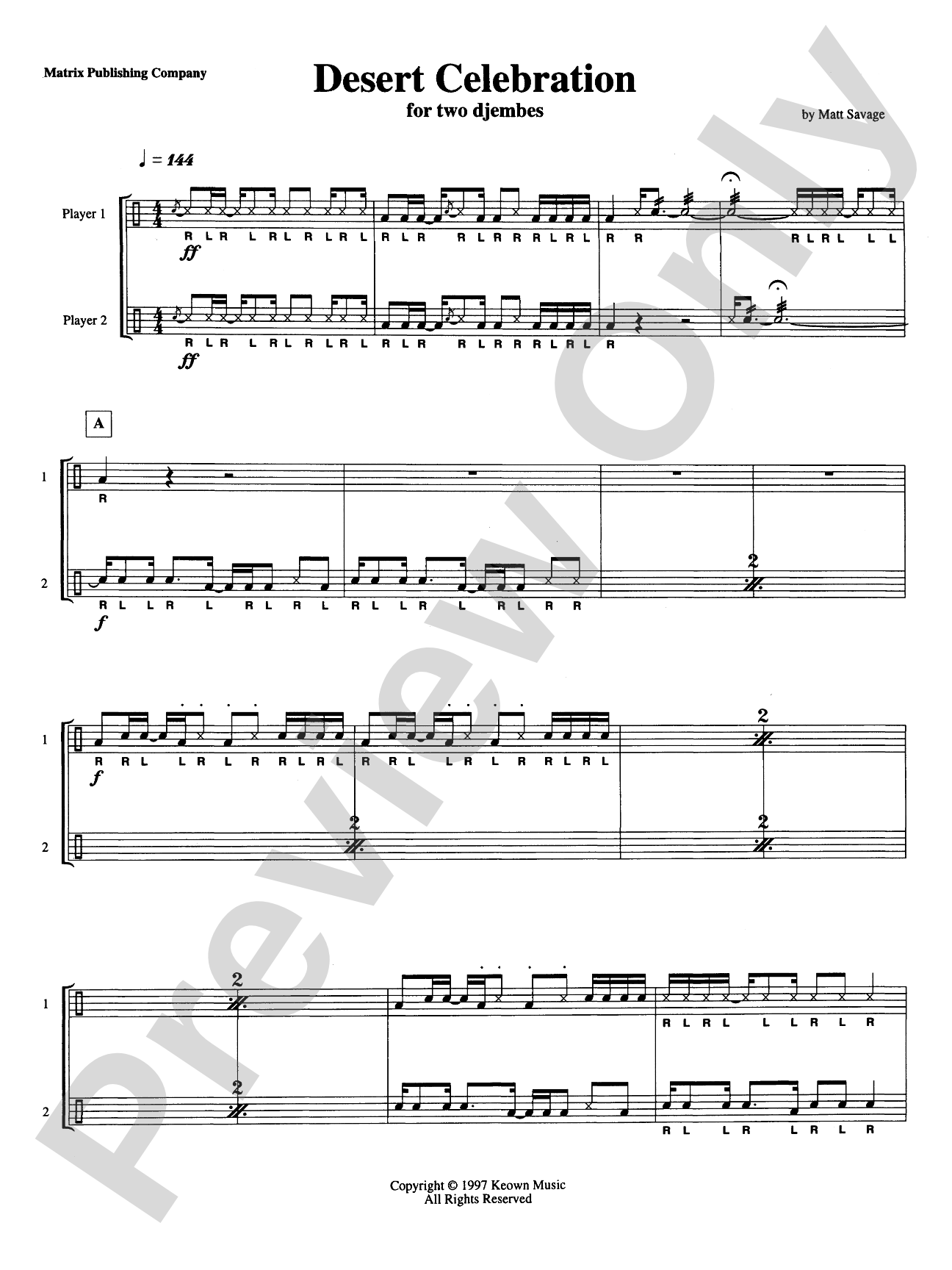 Desert Celebration for Two Djembes: Djembe Duet Part(s)