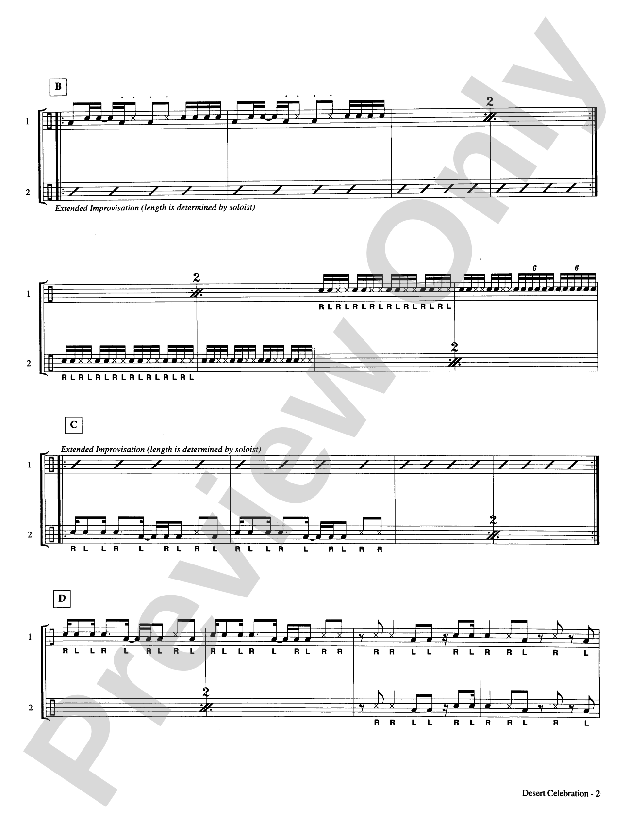 Desert Celebration for Two Djembes: Djembe Duet Part(s)