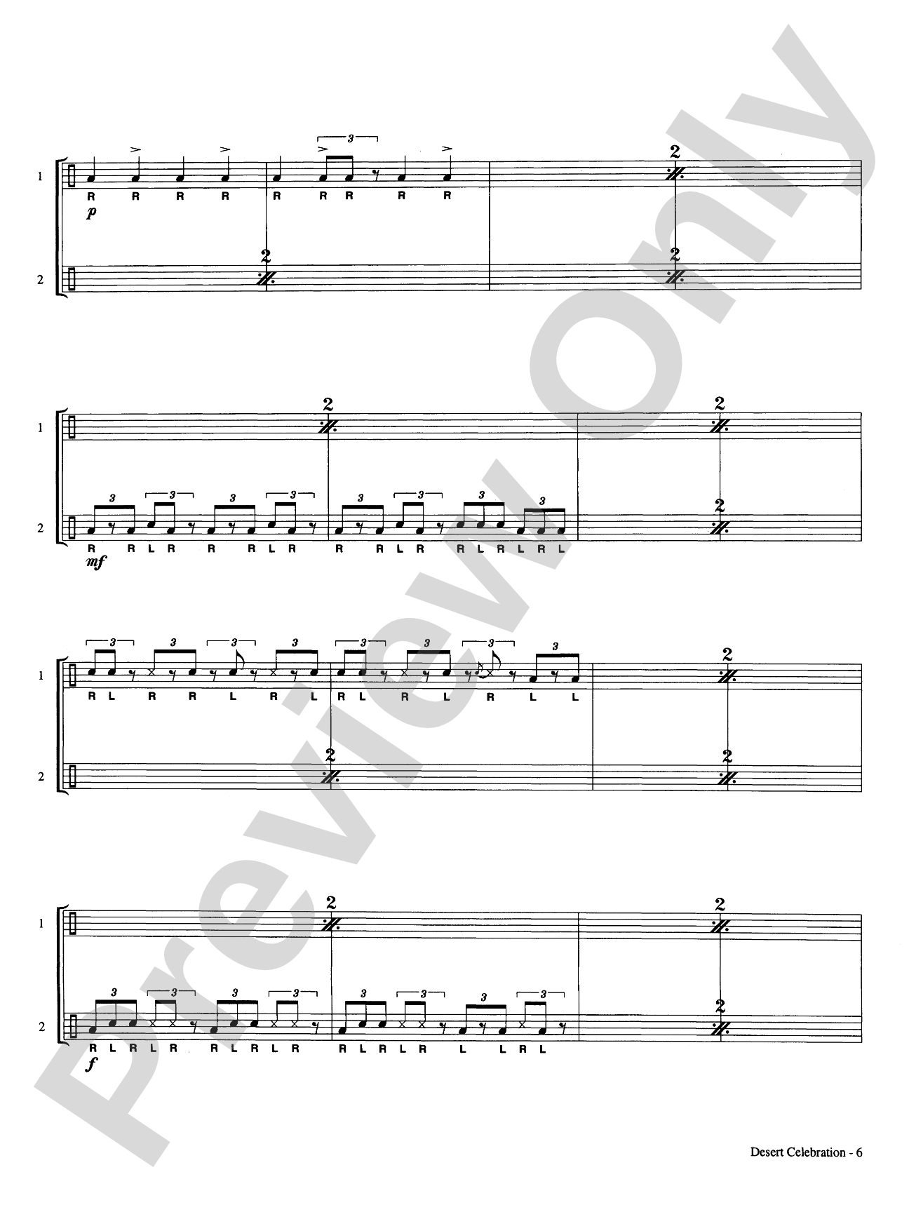 Desert Celebration for Two Djembes: Djembe Duet Part(s)