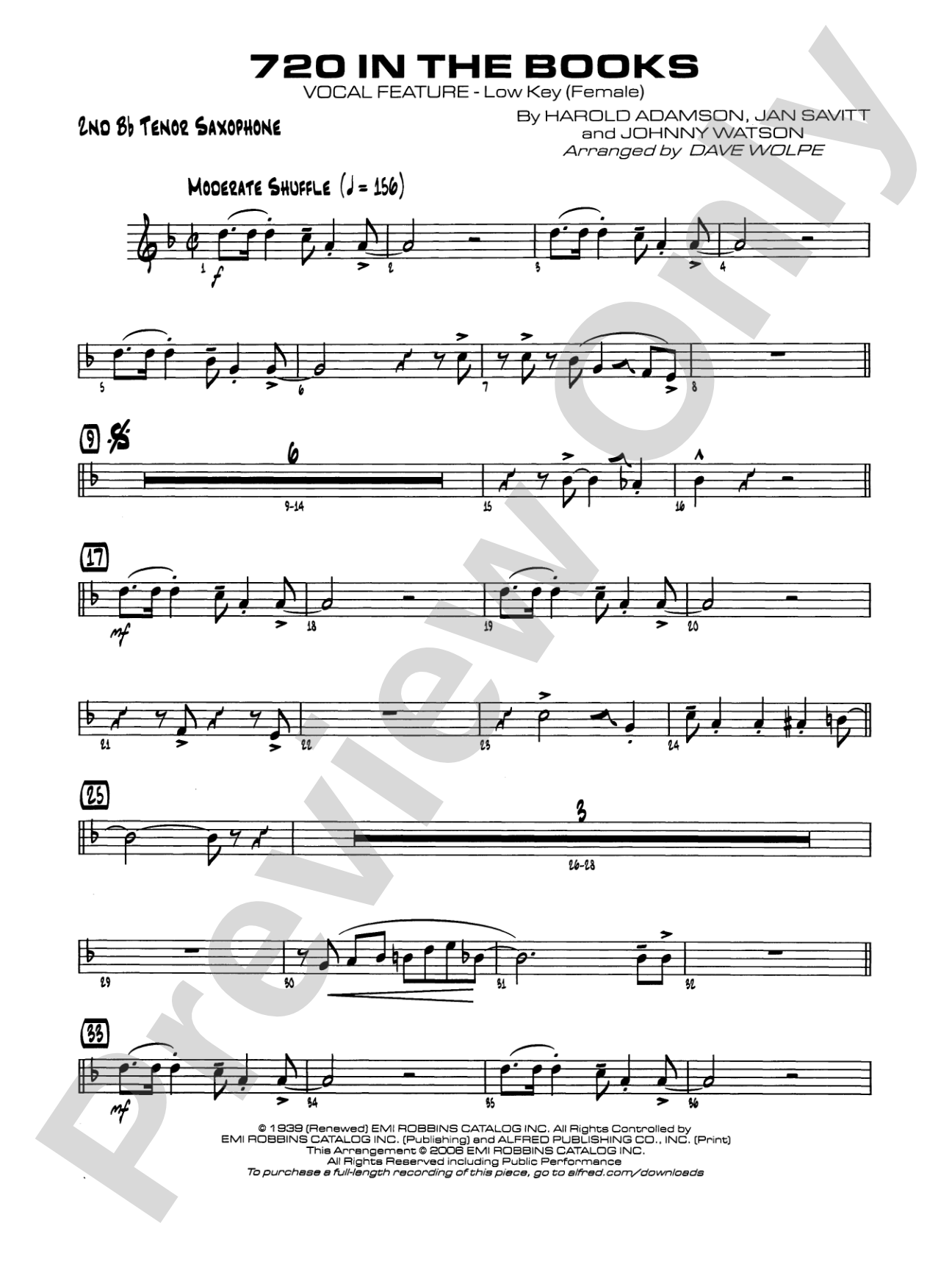 720 in the Books: 2nd B-flat Tenor Saxophone