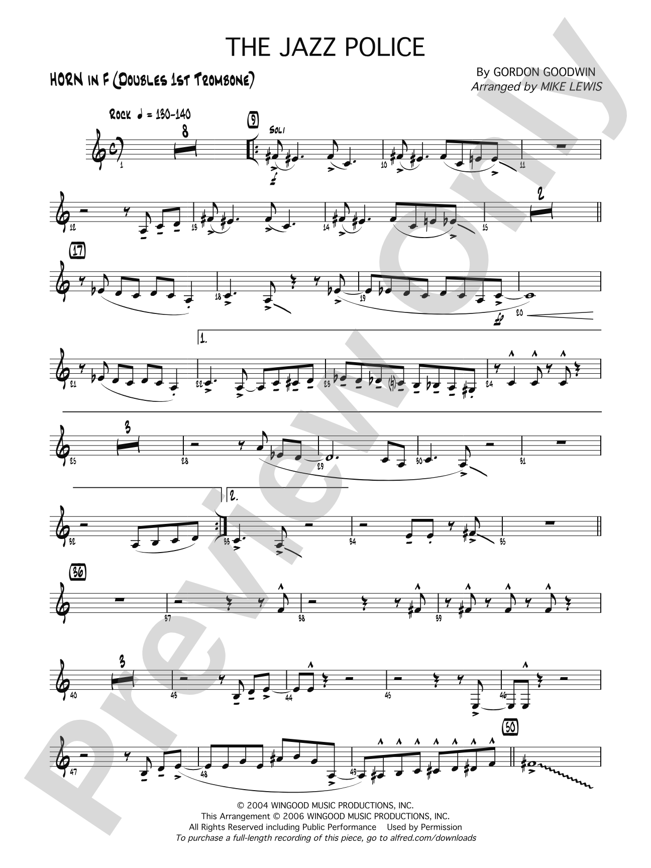 The Jazz Police: 1st F Horn