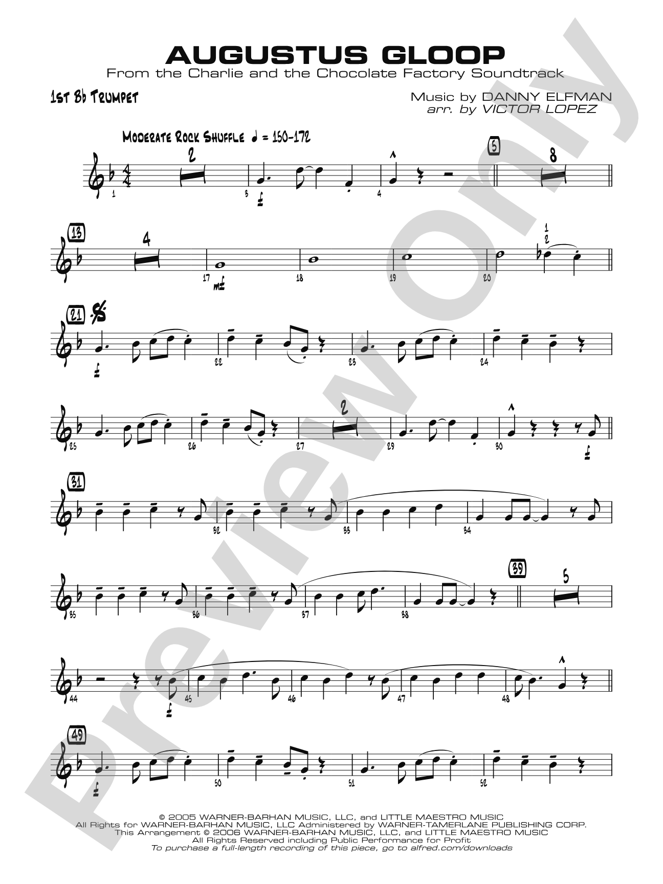 Augustus Gloop: 1st B-flat Trumpet