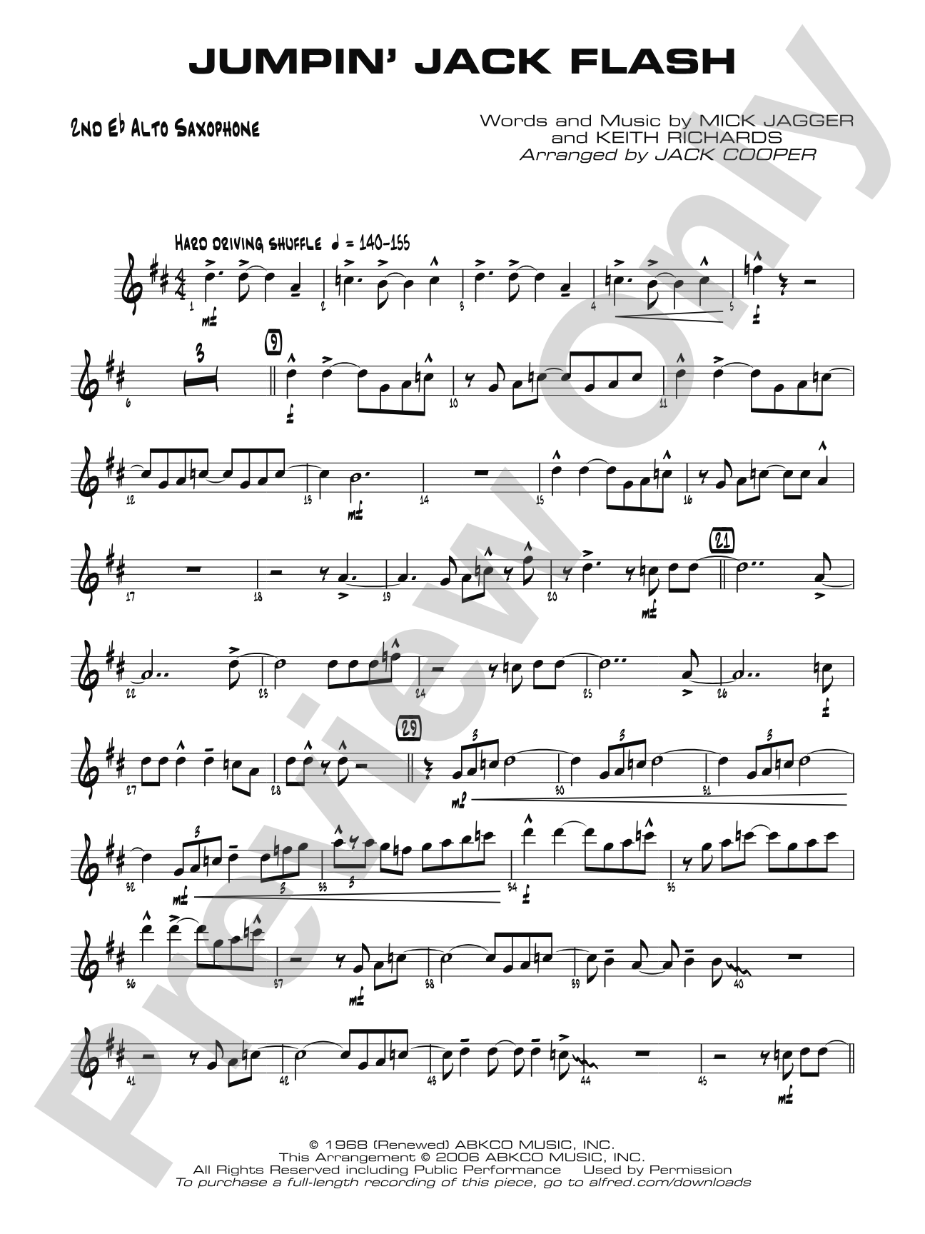 Jumpin' Jack Flash: 2nd E-flat Alto Saxophone