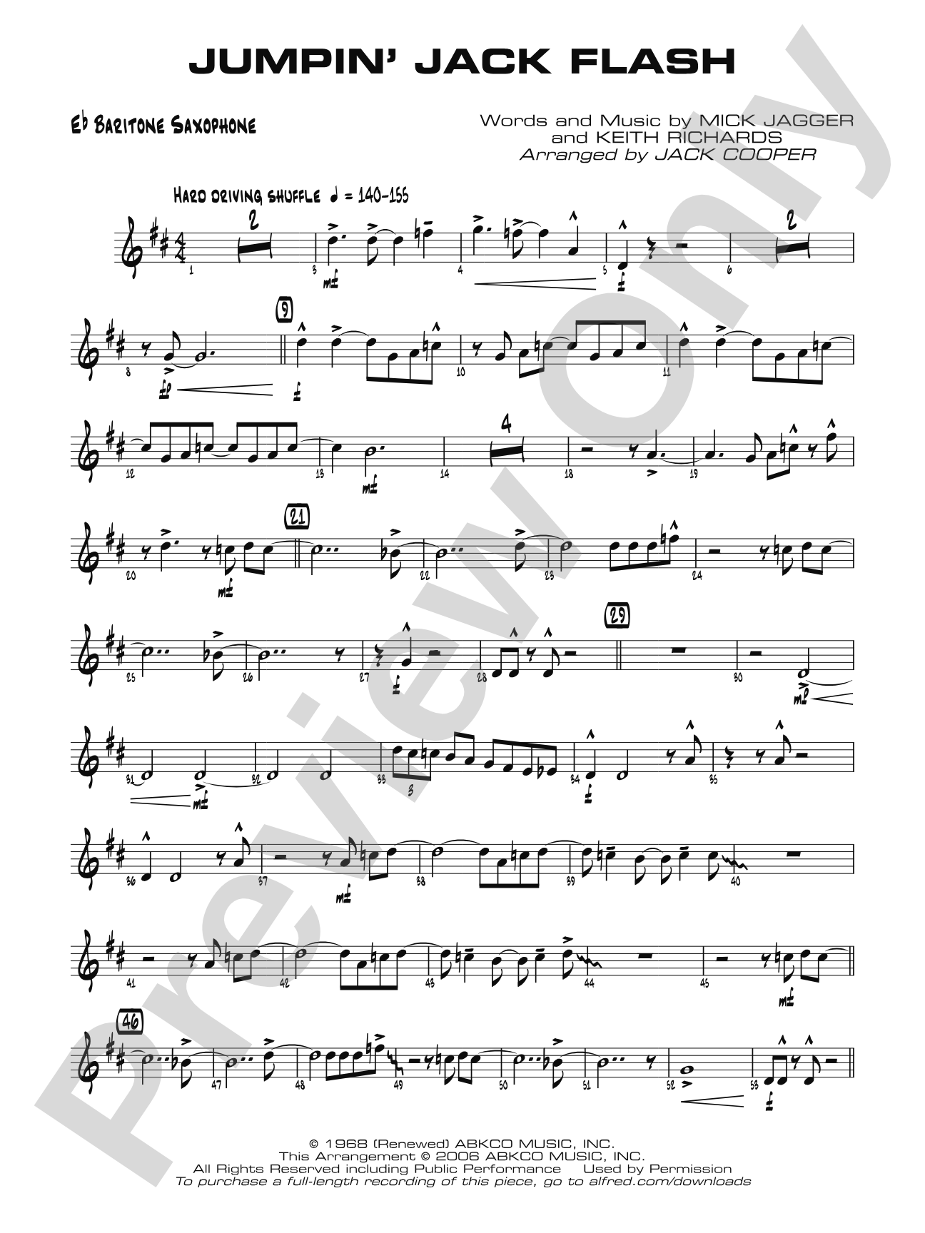 Jumpin' Jack Flash: E-flat Baritone Saxophone