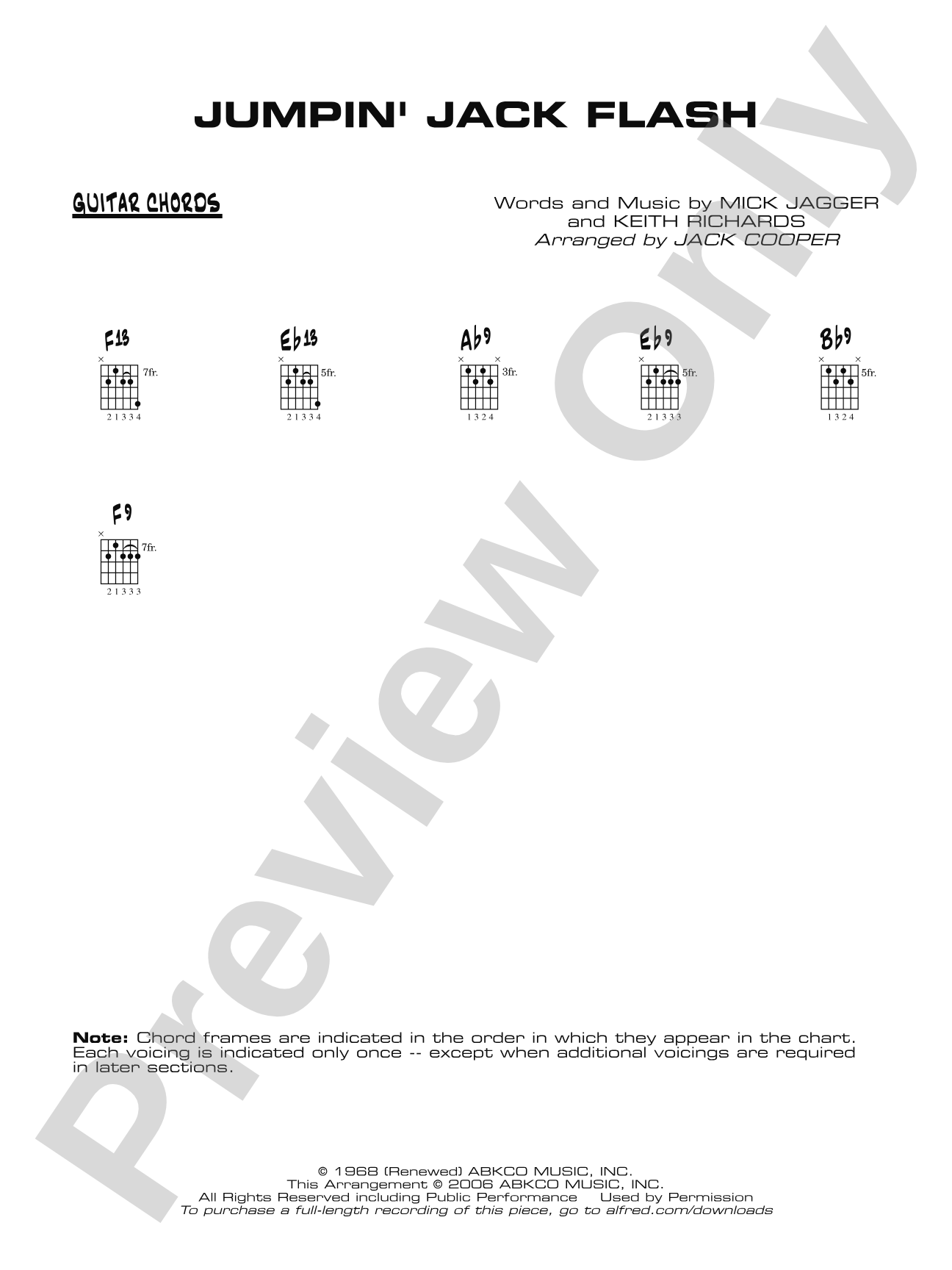 Jumpin' Jack Flash: Guitar Chords
