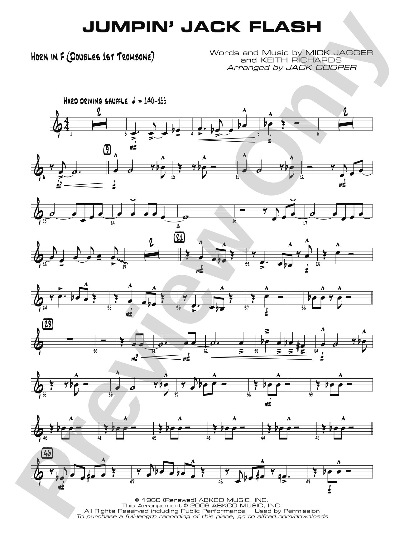 Jumpin' Jack Flash: 1st F Horn