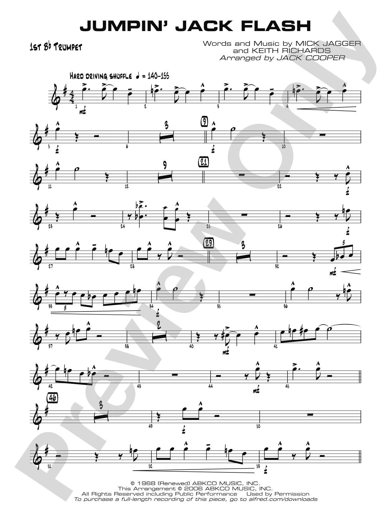 Jumpin' Jack Flash: 1st B-flat Trumpet