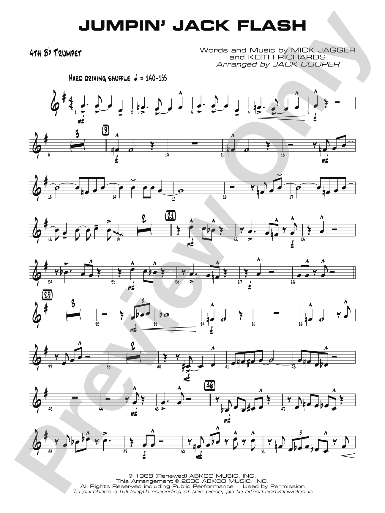 Jumpin' Jack Flash: 4th B-flat Trumpet