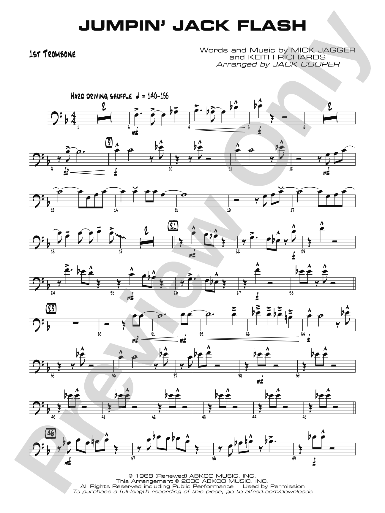 Jumpin' Jack Flash: 1st Trombone