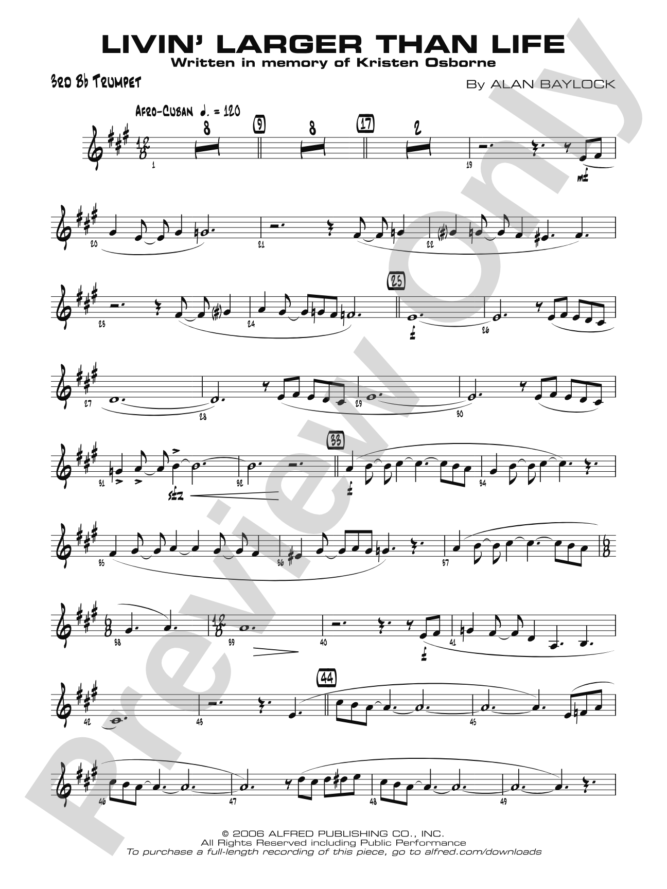 Livin' Larger Than Life: 3rd B-flat Trumpet