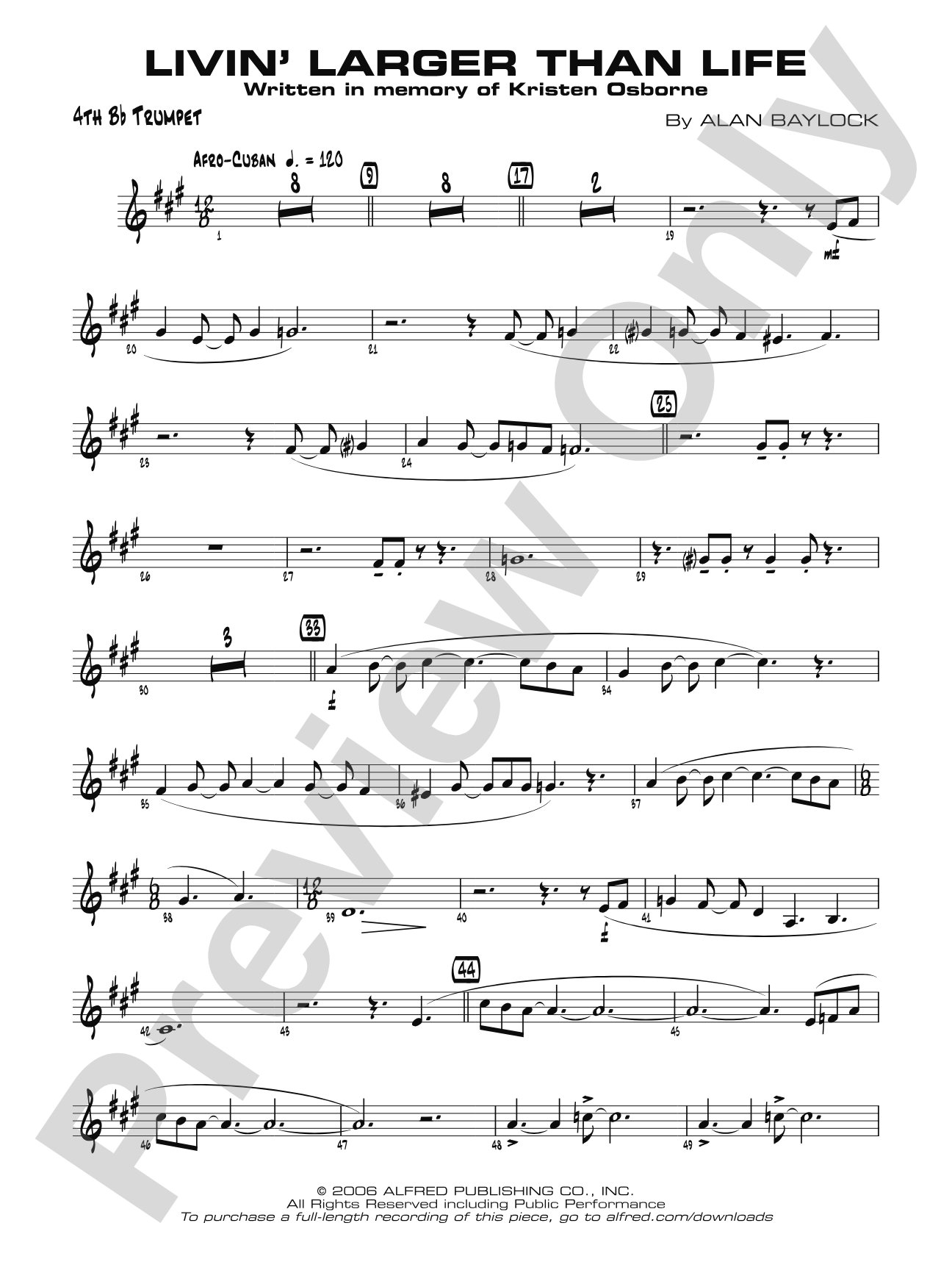 Livin' Larger Than Life: 4th B-flat Trumpet