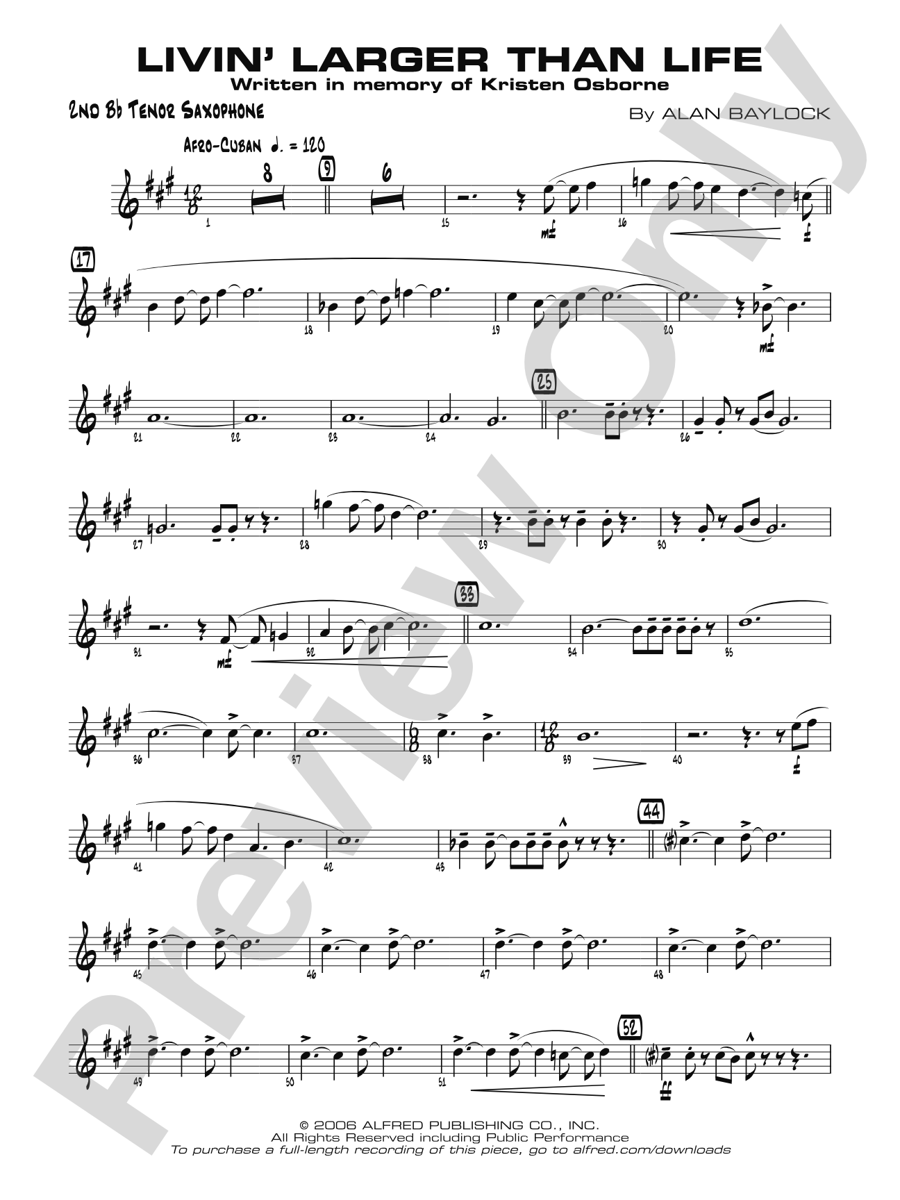 Livin' Larger Than Life: 2nd B-flat Tenor Saxophone