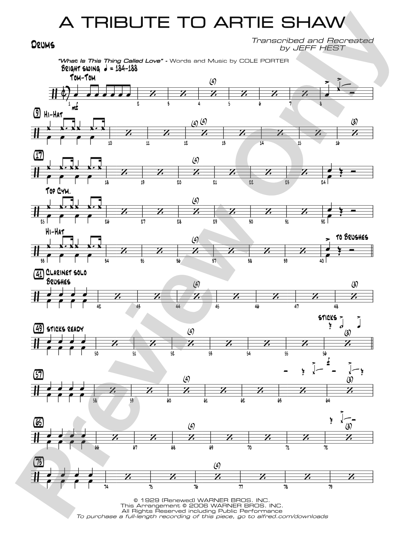 A Tribute to Artie Shaw: Drums