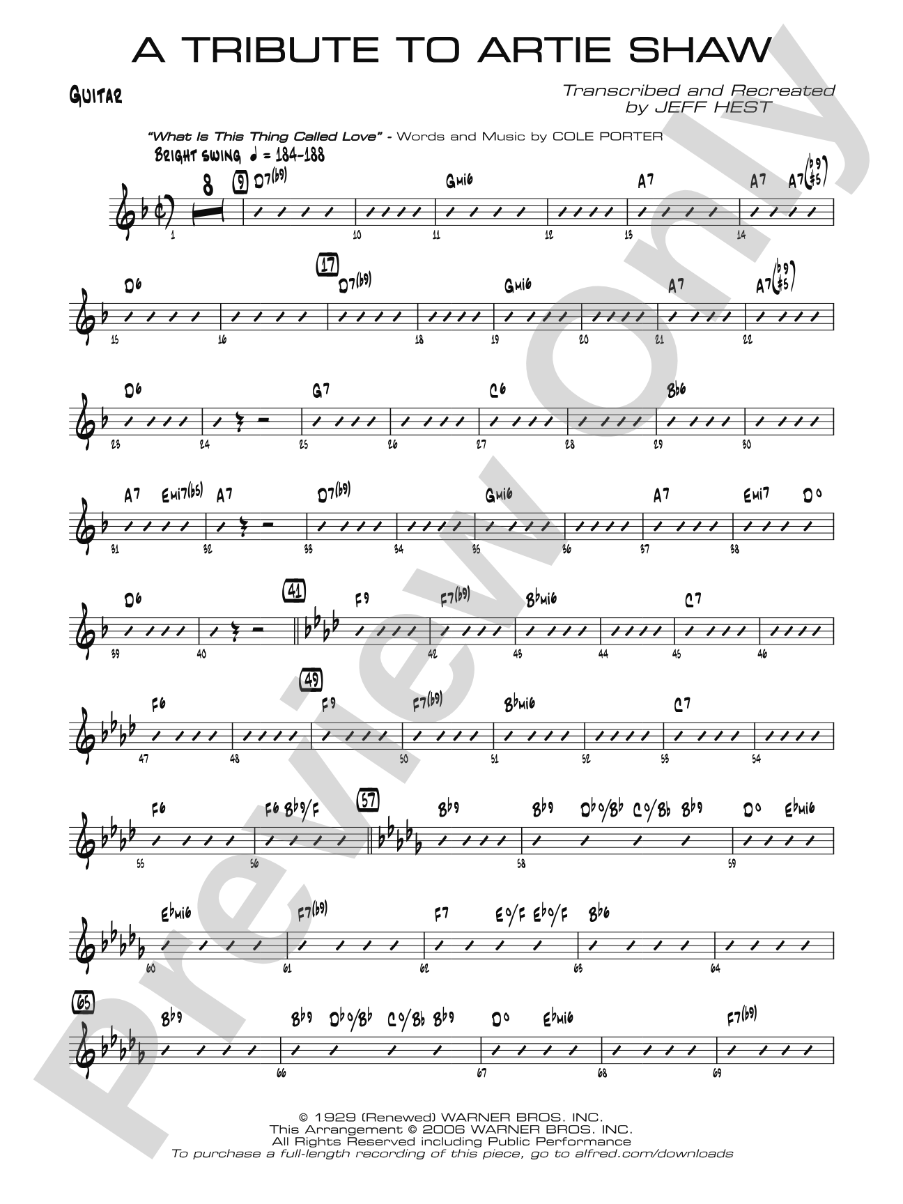 A Tribute to Artie Shaw: Guitar