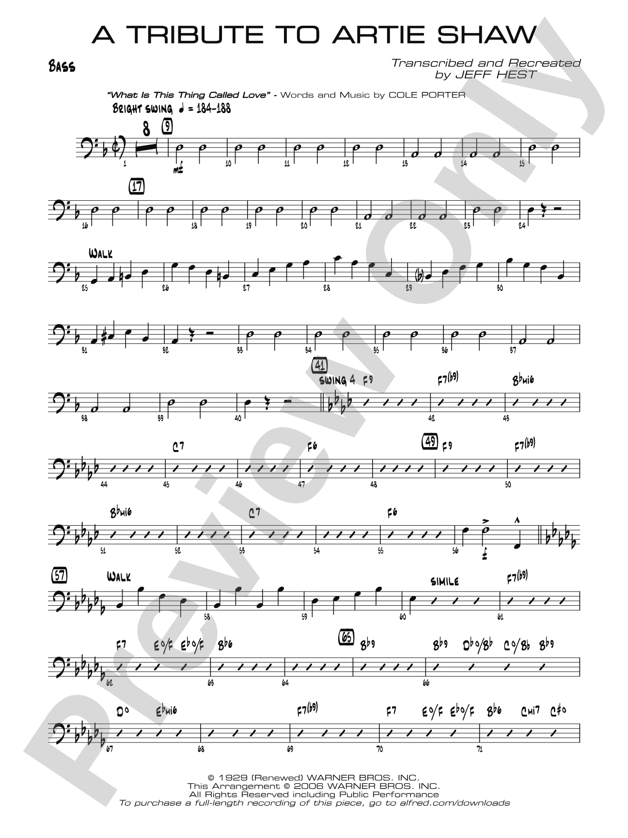 A Tribute to Artie Shaw: String Bass
