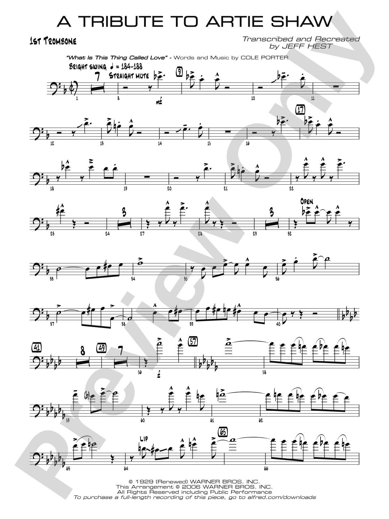 A Tribute to Artie Shaw: 1st Trombone