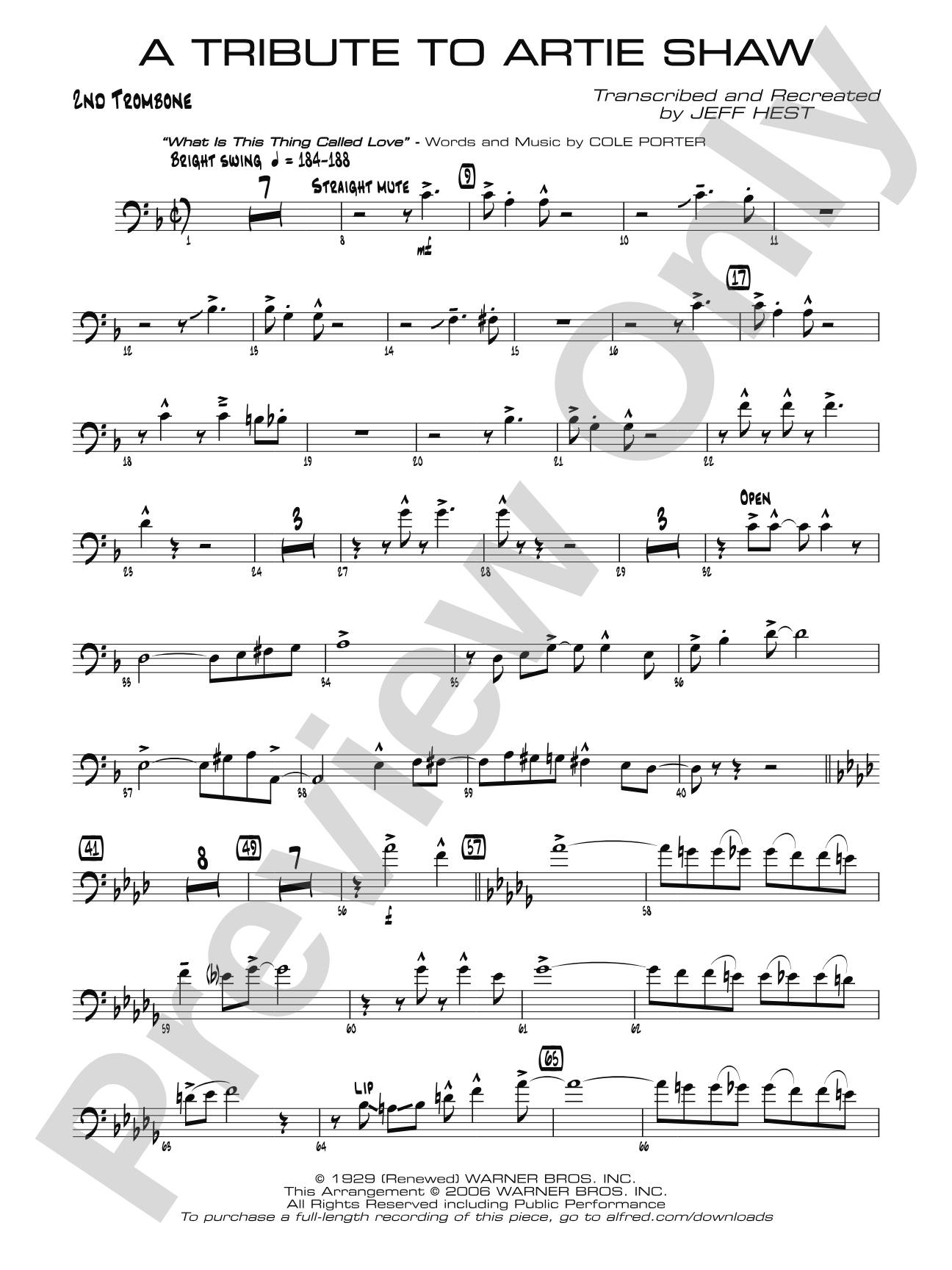 A Tribute to Artie Shaw: 2nd Trombone