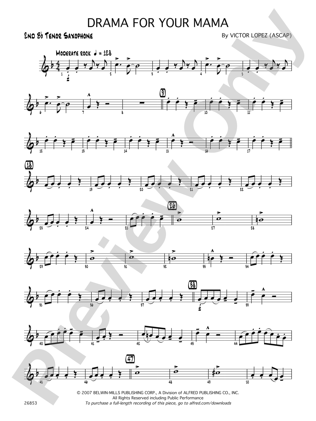 Drama for Your Mama: 2nd B-flat Tenor Saxophone