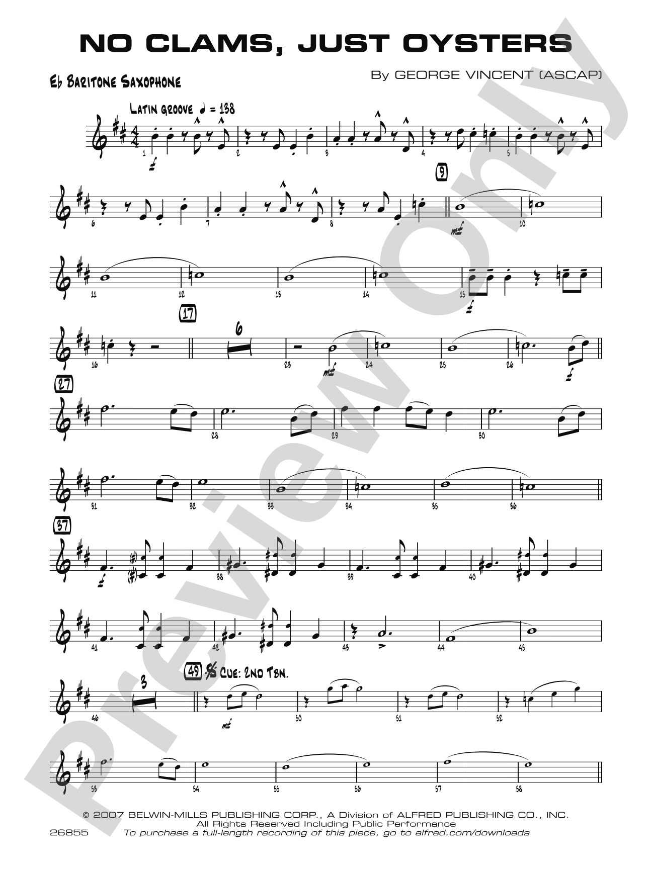 No Clams, Just Oysters: E-flat Baritone Saxophone