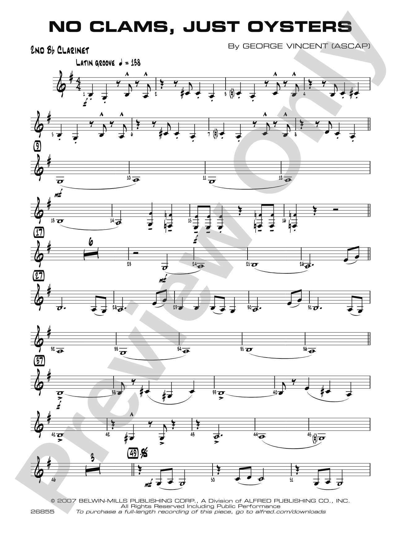 No Clams, Just Oysters: 2nd B-flat Clarinet