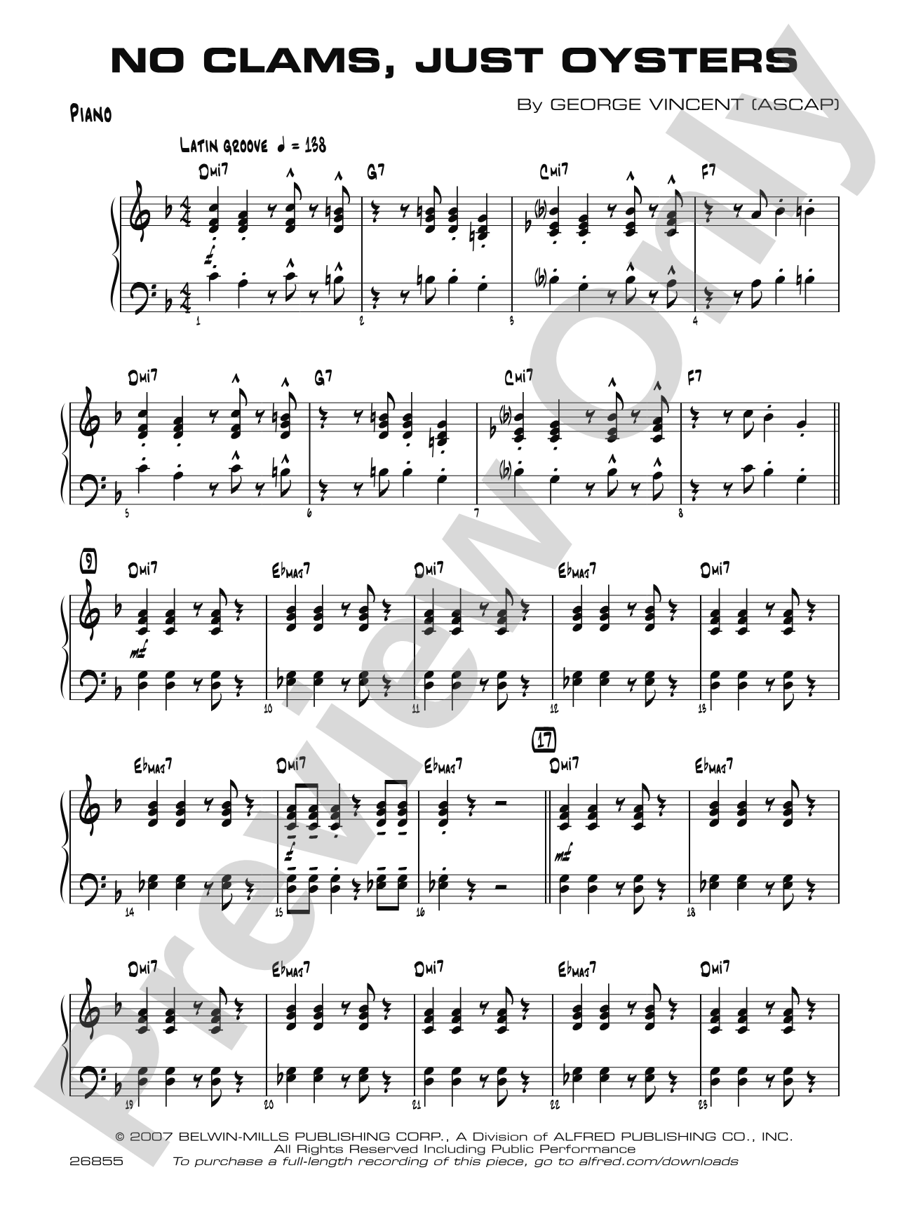 No Clams, Just Oysters: Piano Accompaniment