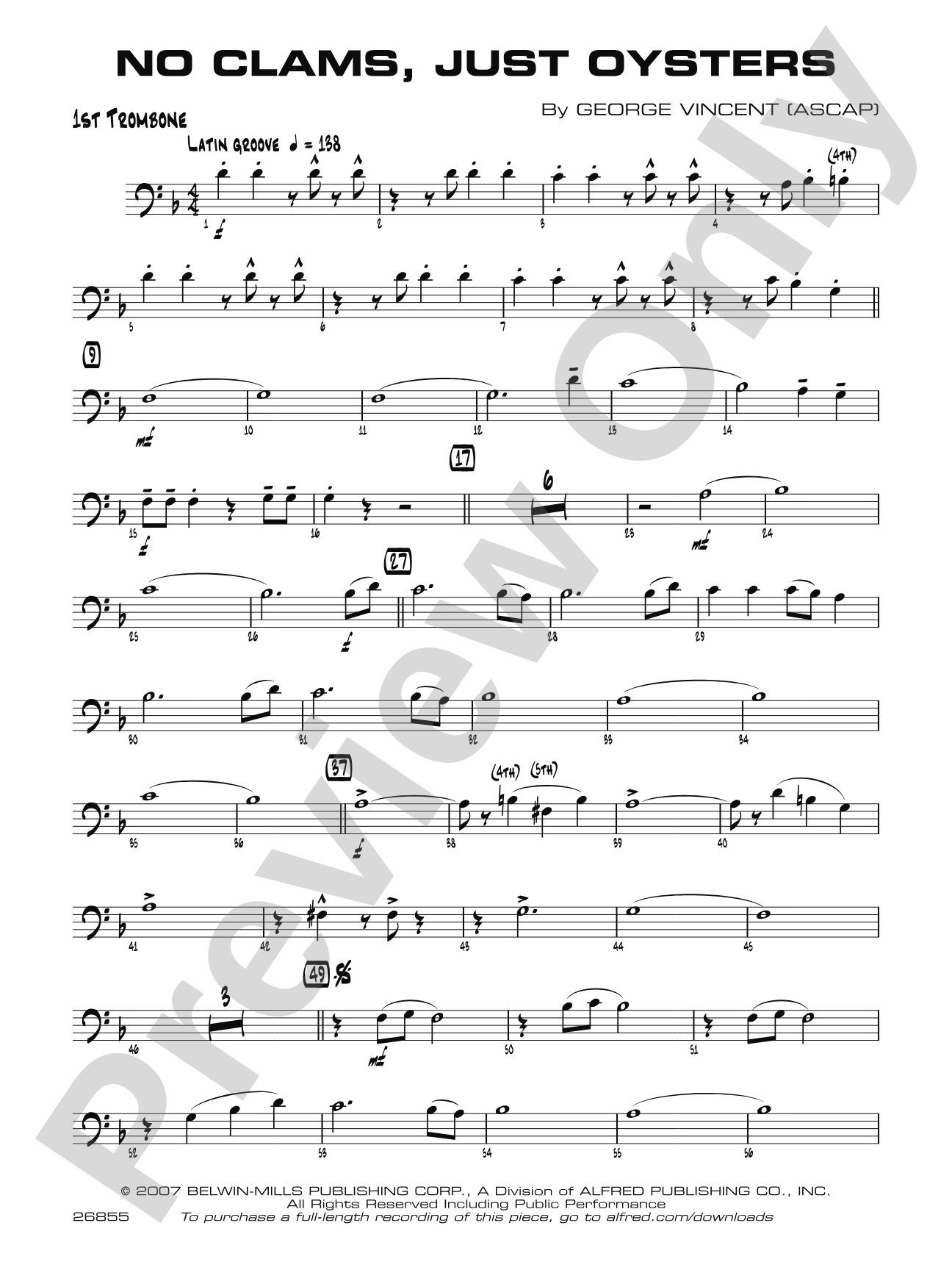 No Clams, Just Oysters: 1st Trombone