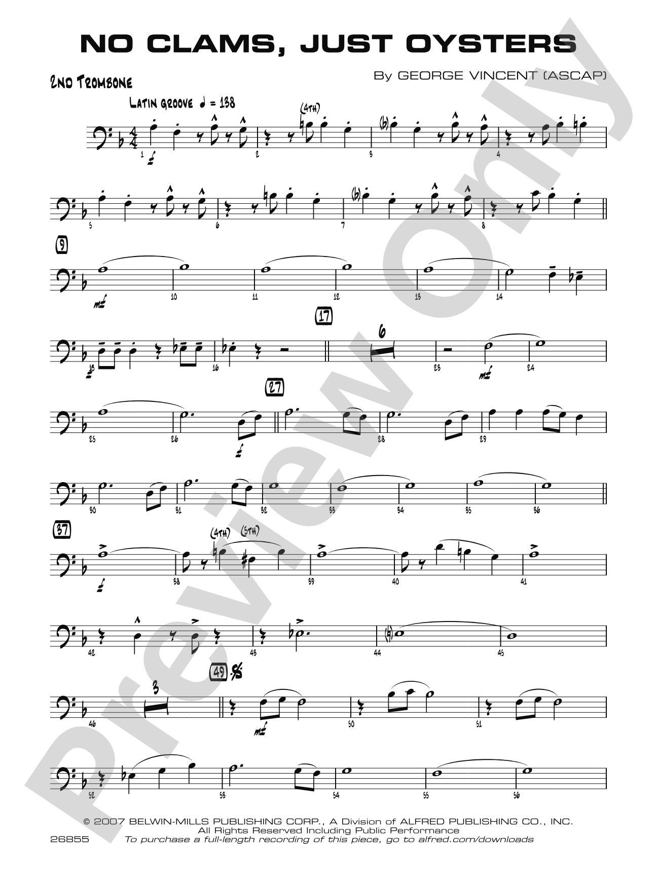 No Clams, Just Oysters: 2nd Trombone