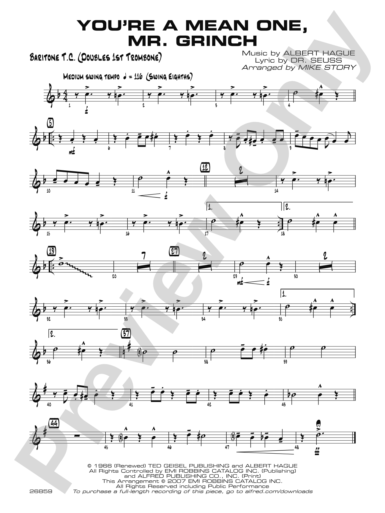 You're a Mean One, Mr. Grinch: Baritone T.C.