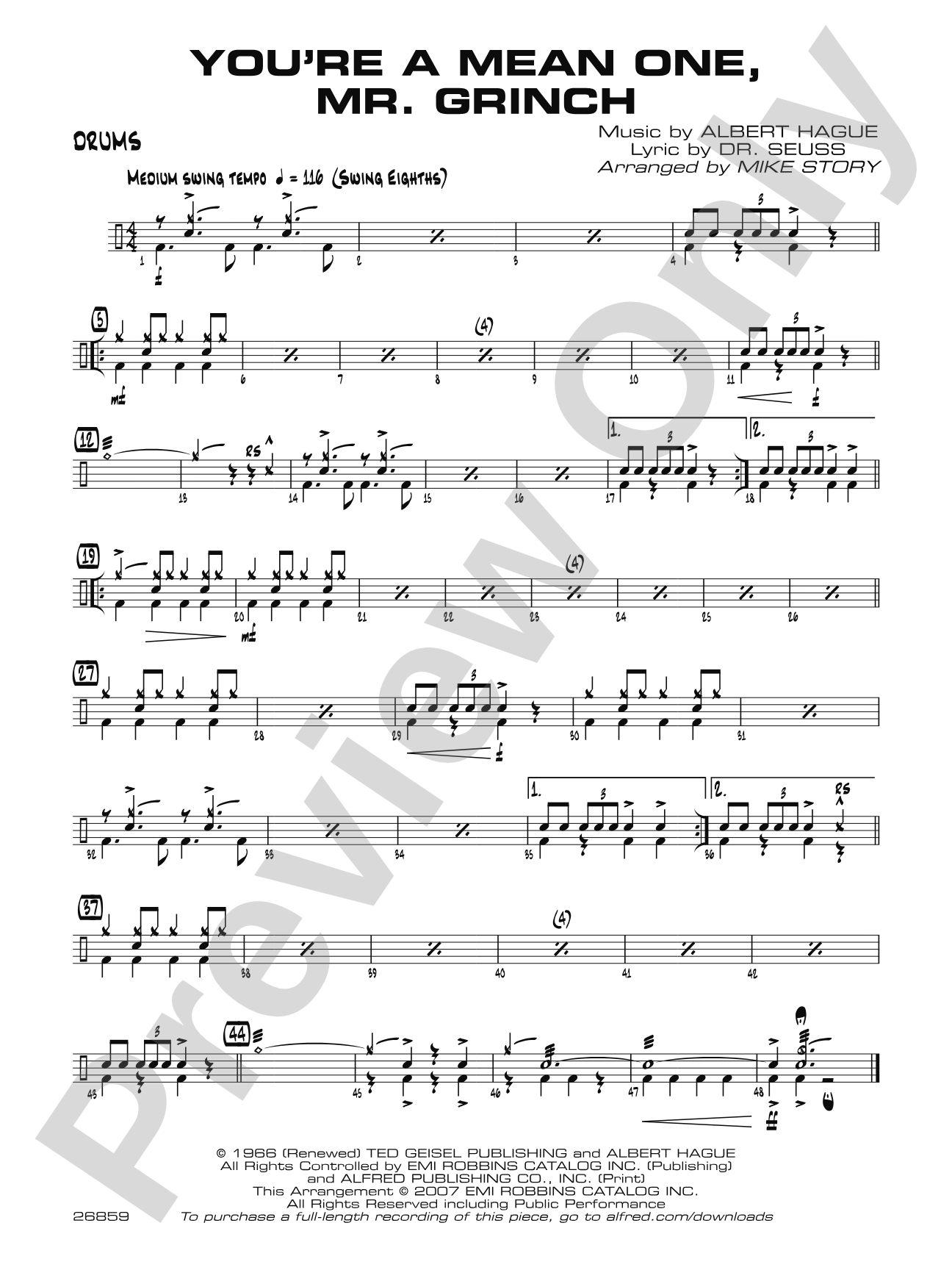 You're a Mean One, Mr. Grinch: Drums