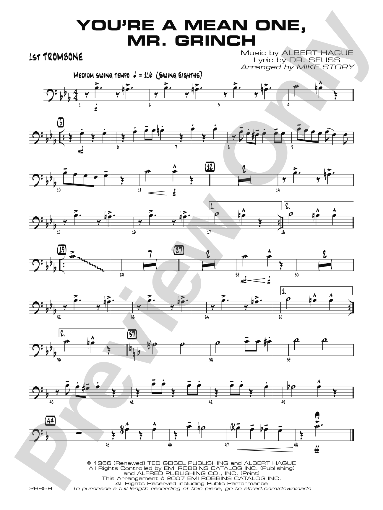 You're a Mean One, Mr. Grinch: 1st Trombone