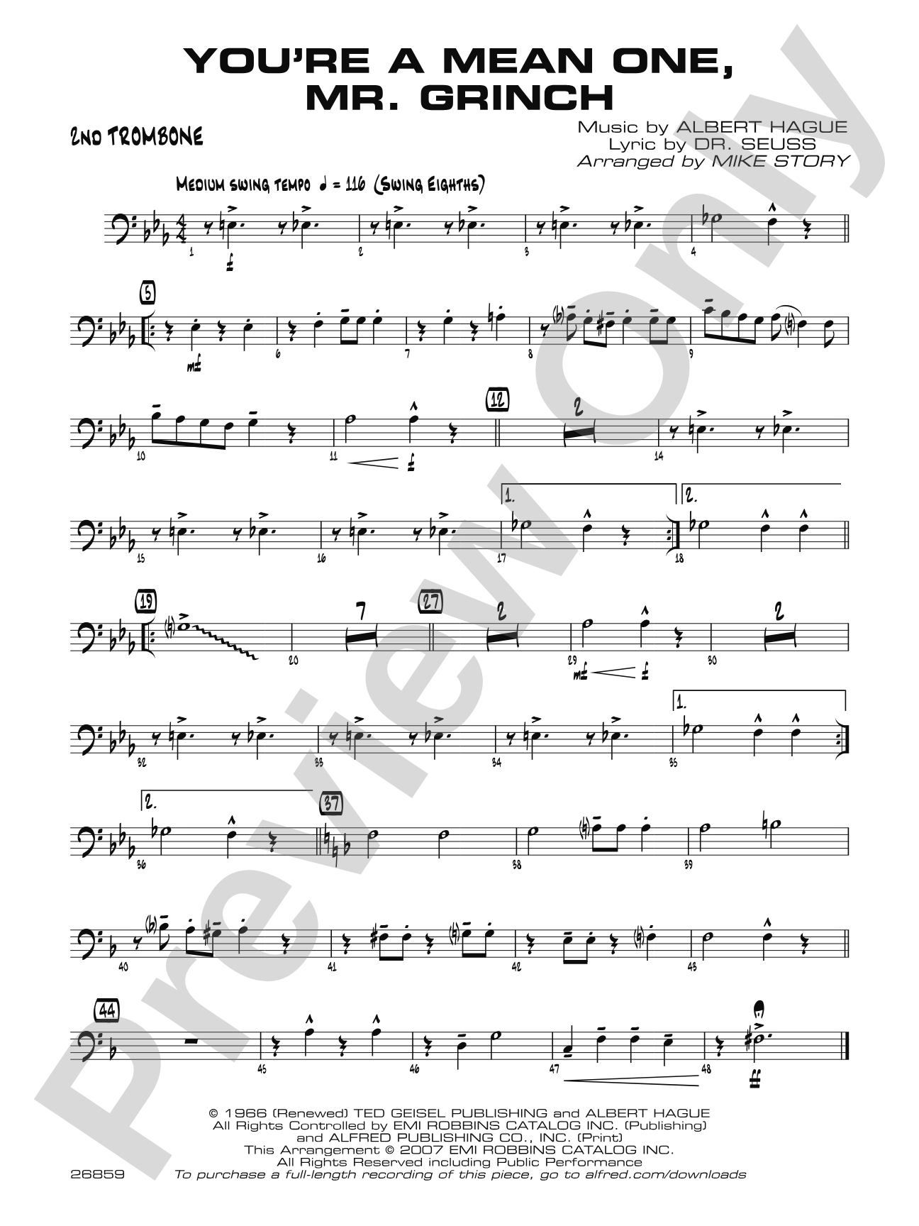 You're a Mean One, Mr. Grinch: 2nd Trombone