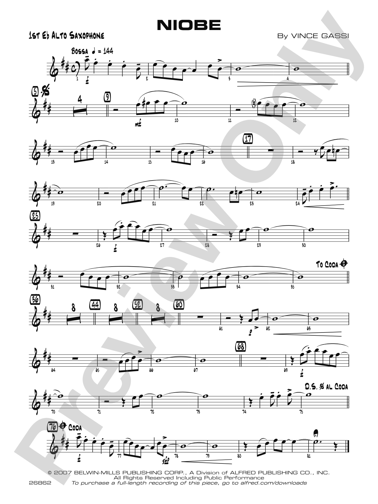 Niobe: E-flat Alto Saxophone