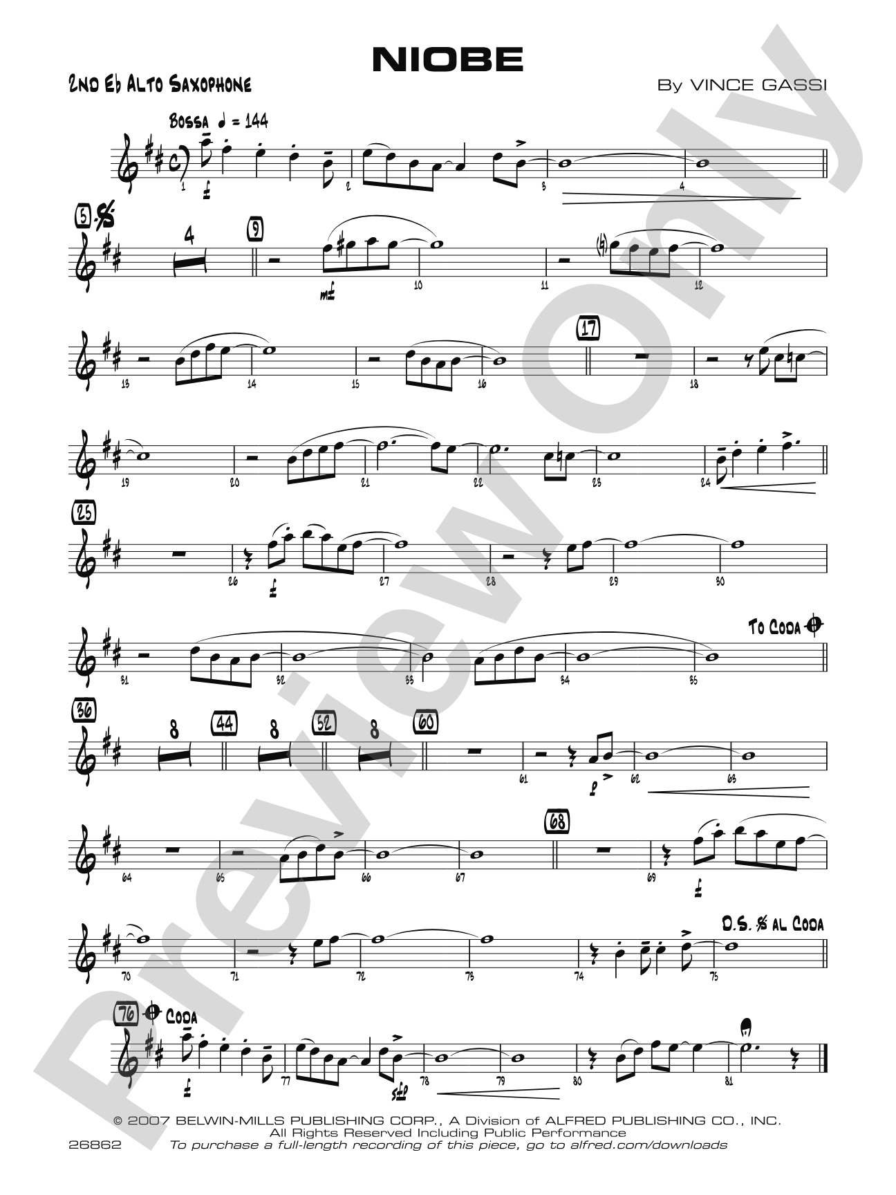 Niobe: 2nd E-flat Alto Saxophone