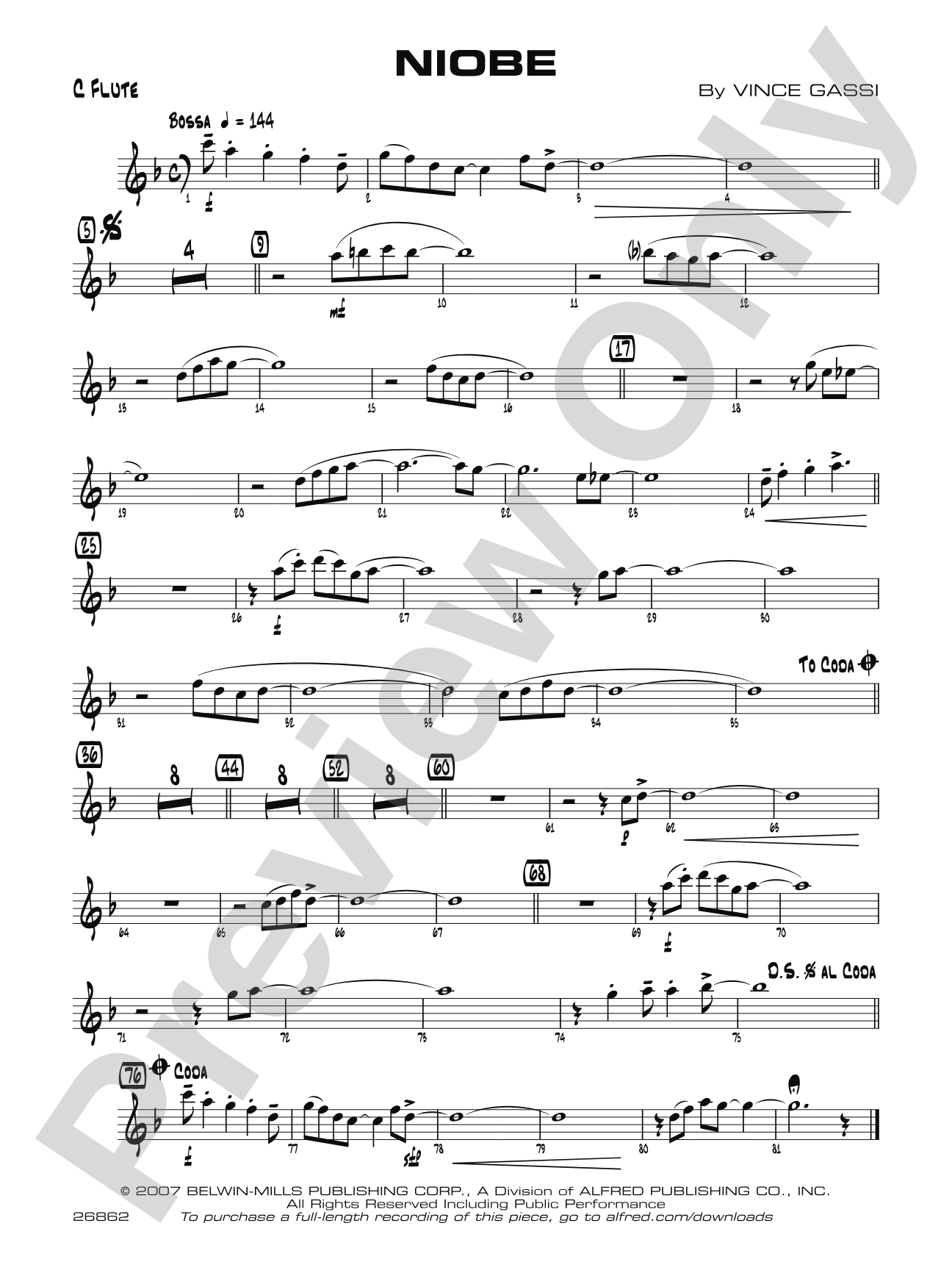Niobe: Flute