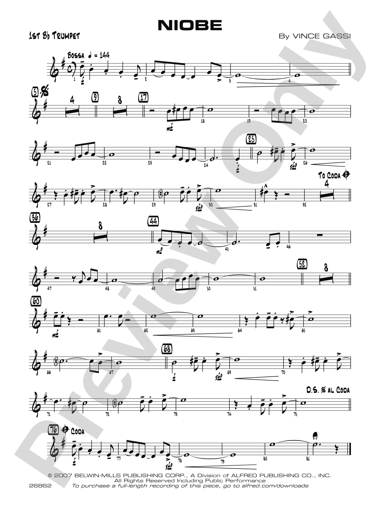 Niobe: 1st B-flat Trumpet