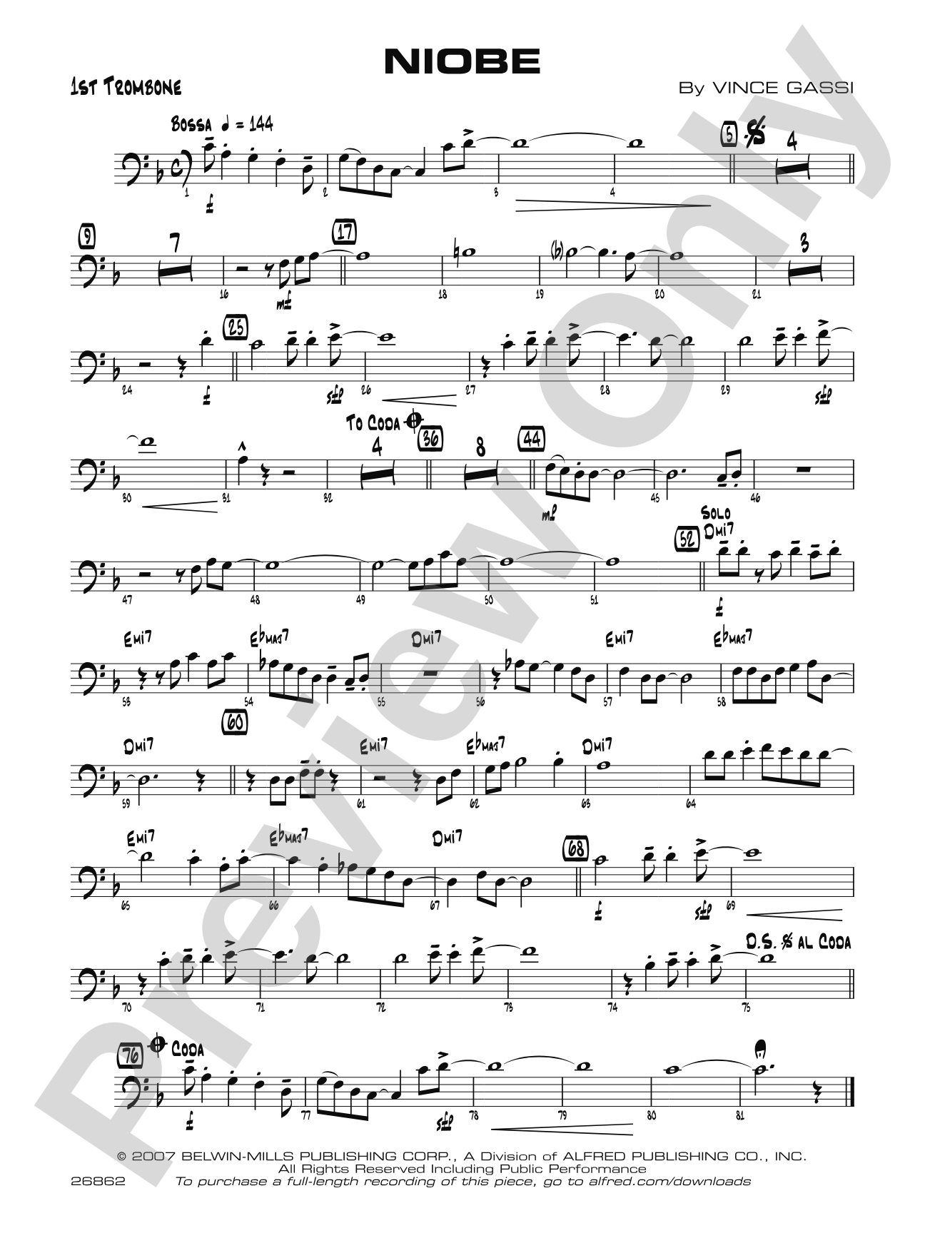 Niobe: 1st Trombone