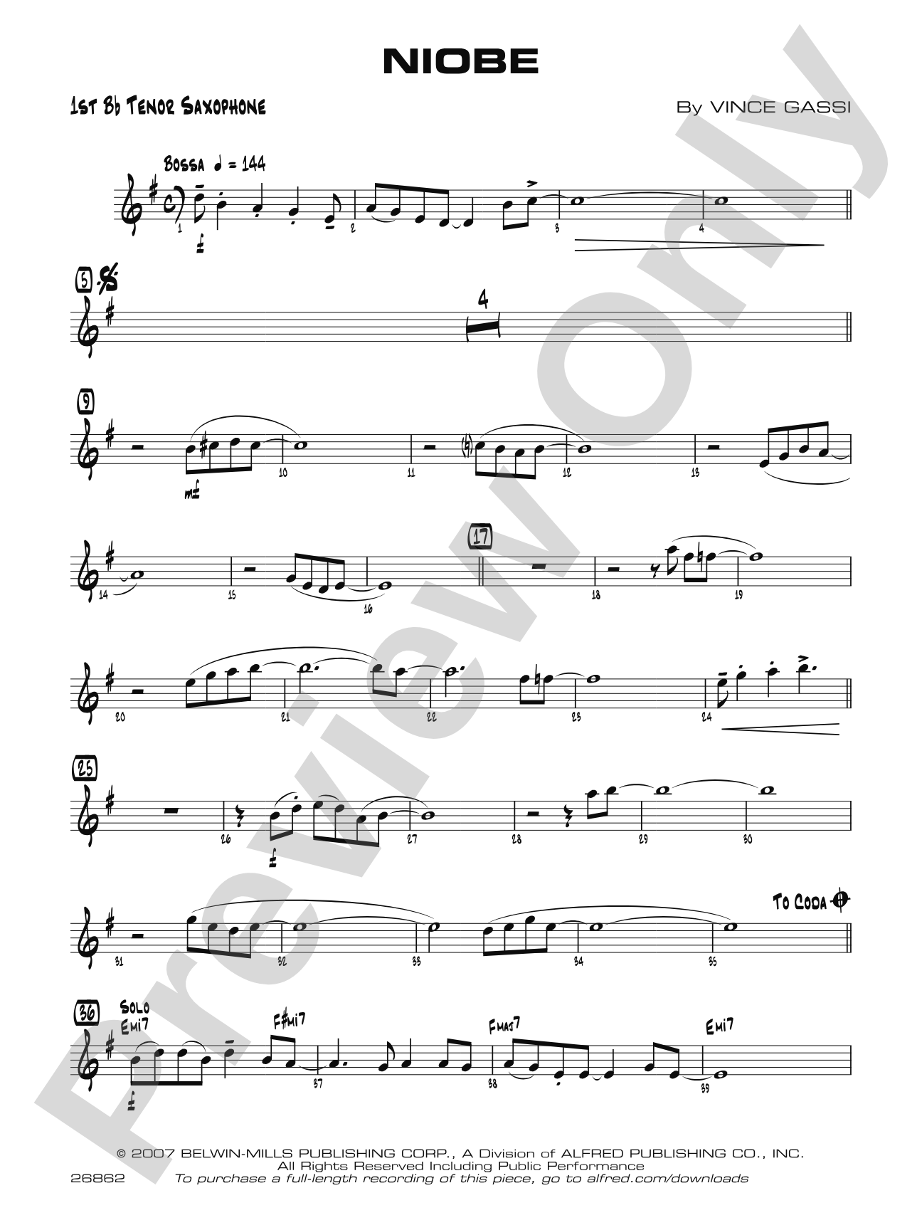 Niobe: B-flat Tenor Saxophone