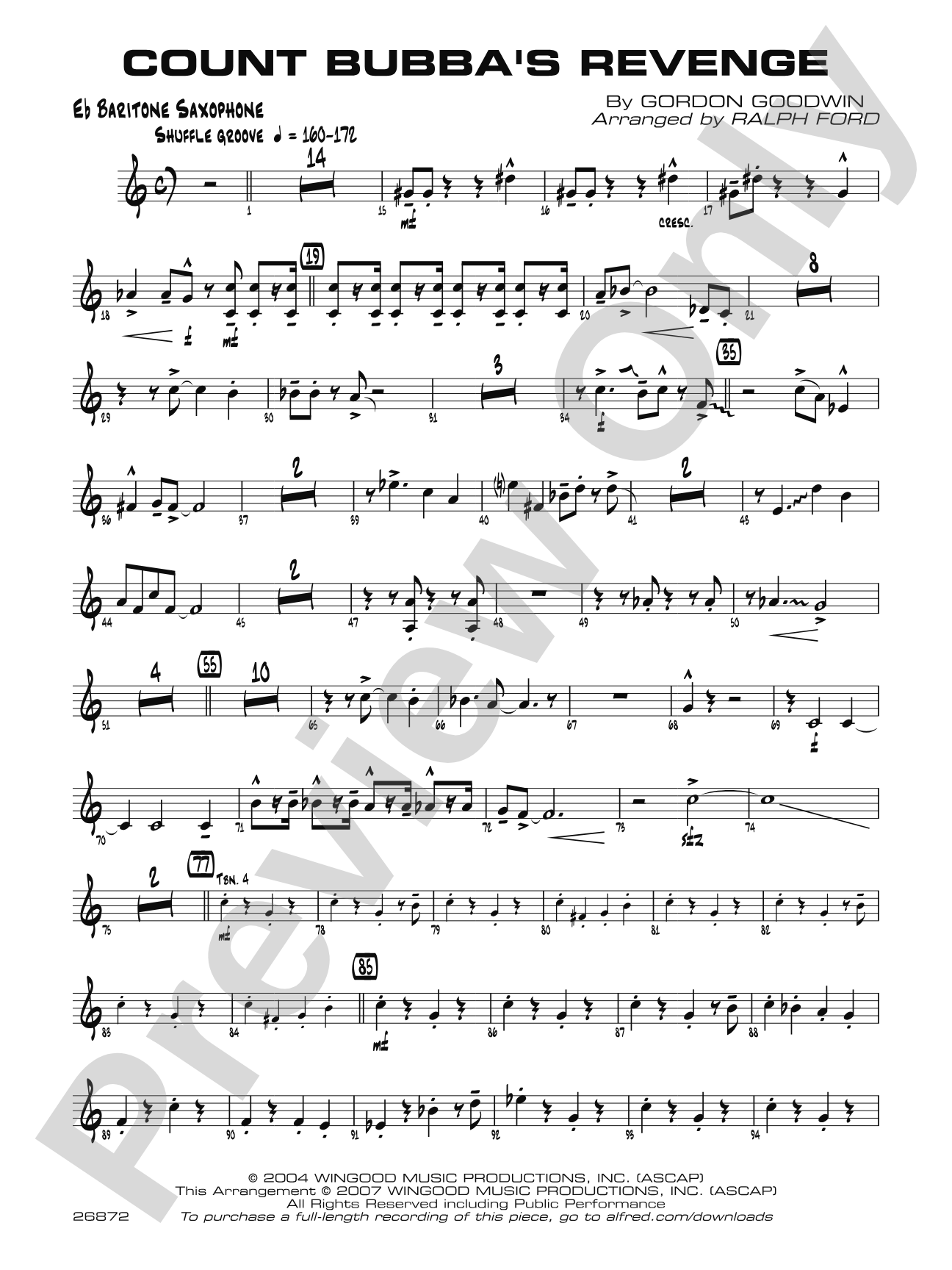Count Bubba's Revenge: E-flat Baritone Saxophone