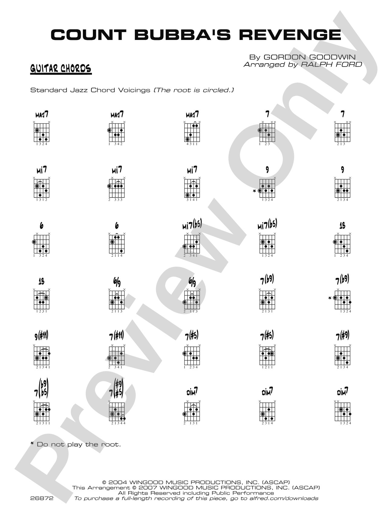Count Bubba's Revenge: Guitar Chords