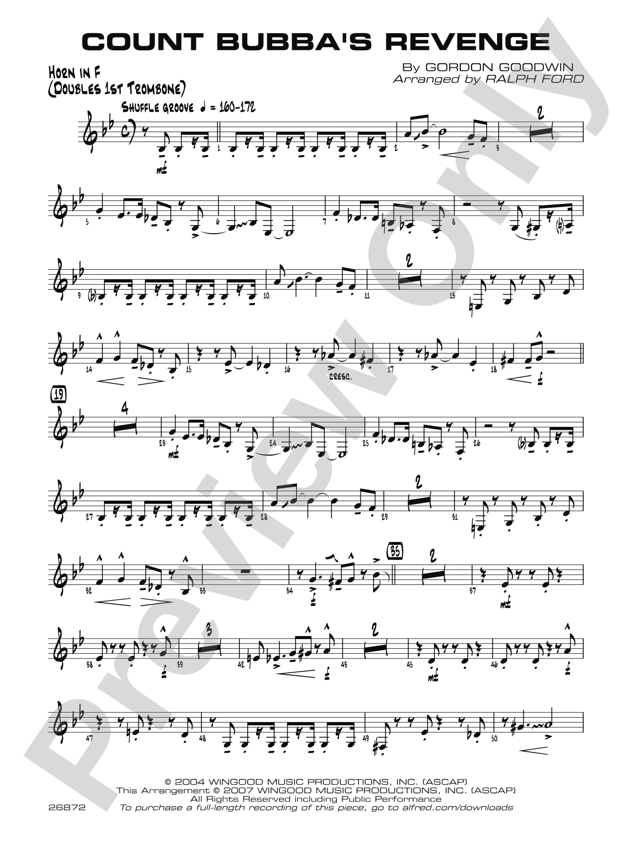 Count Bubba's Revenge: 1st F Horn