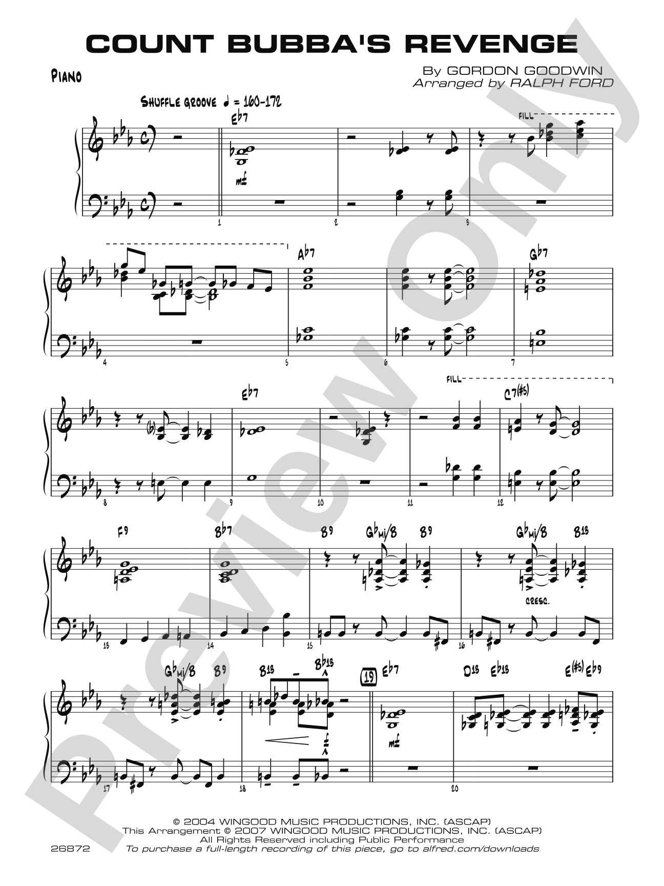 Count Bubba's Revenge: Piano Accompaniment