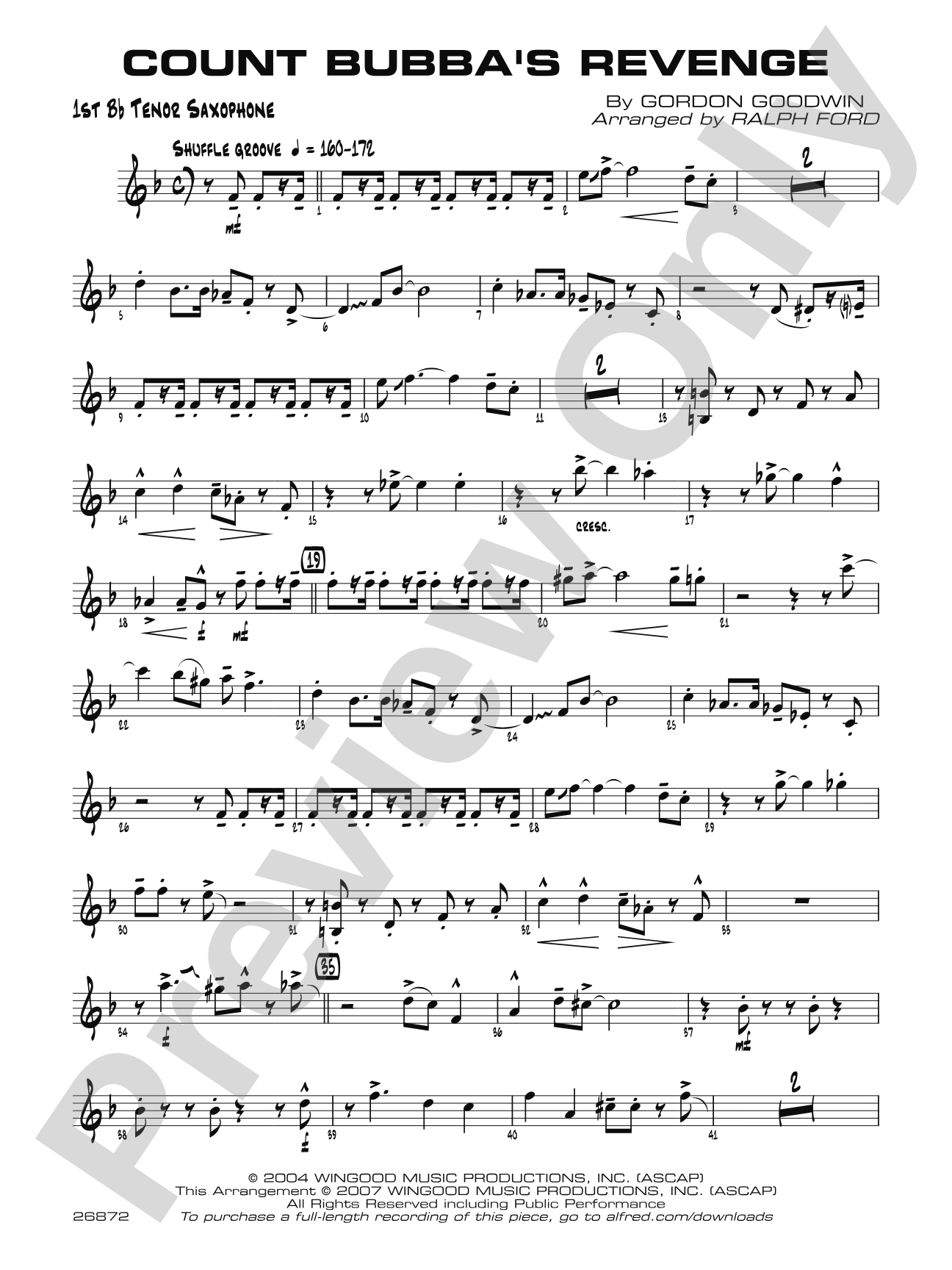 Count Bubba's Revenge: B-flat Tenor Saxophone