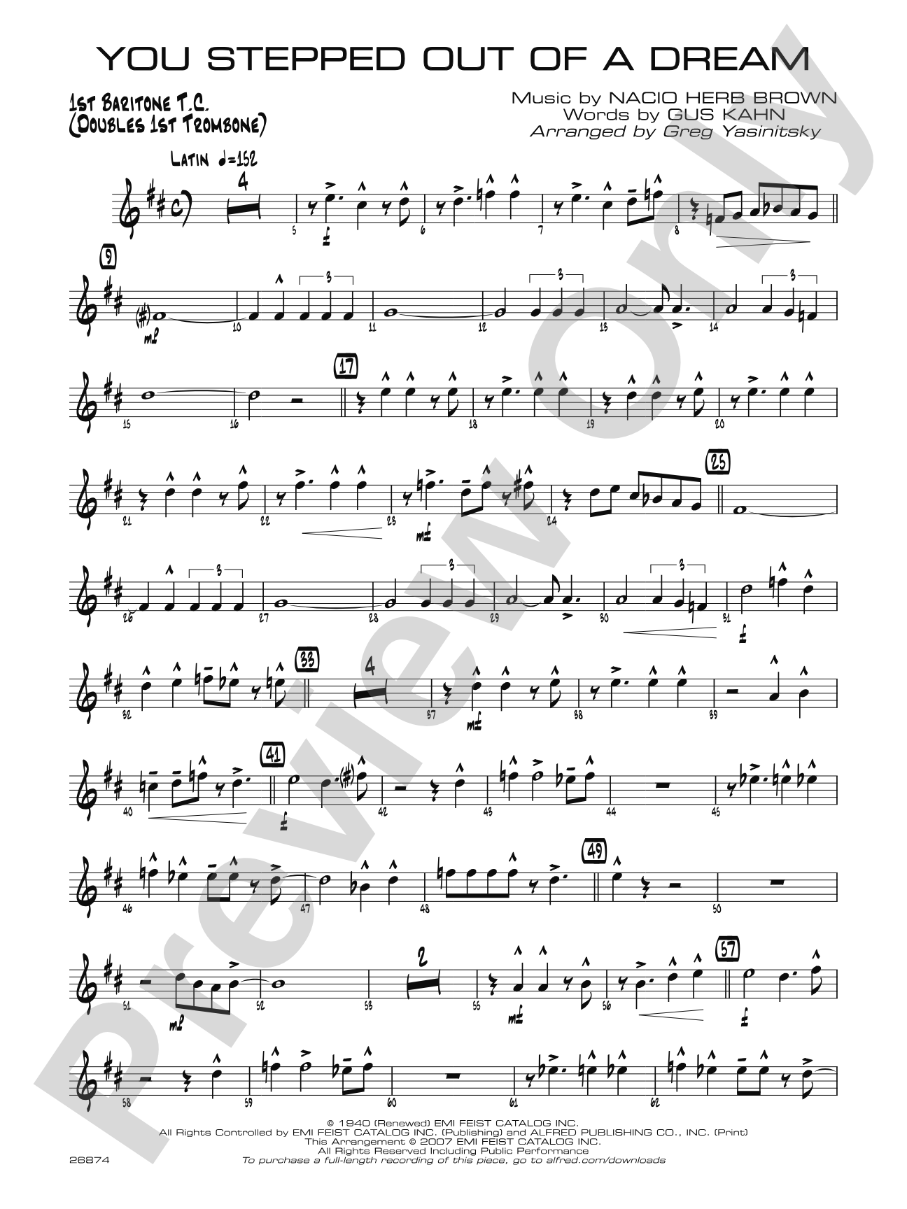 You Stepped Out of a Dream: Baritone T.C.