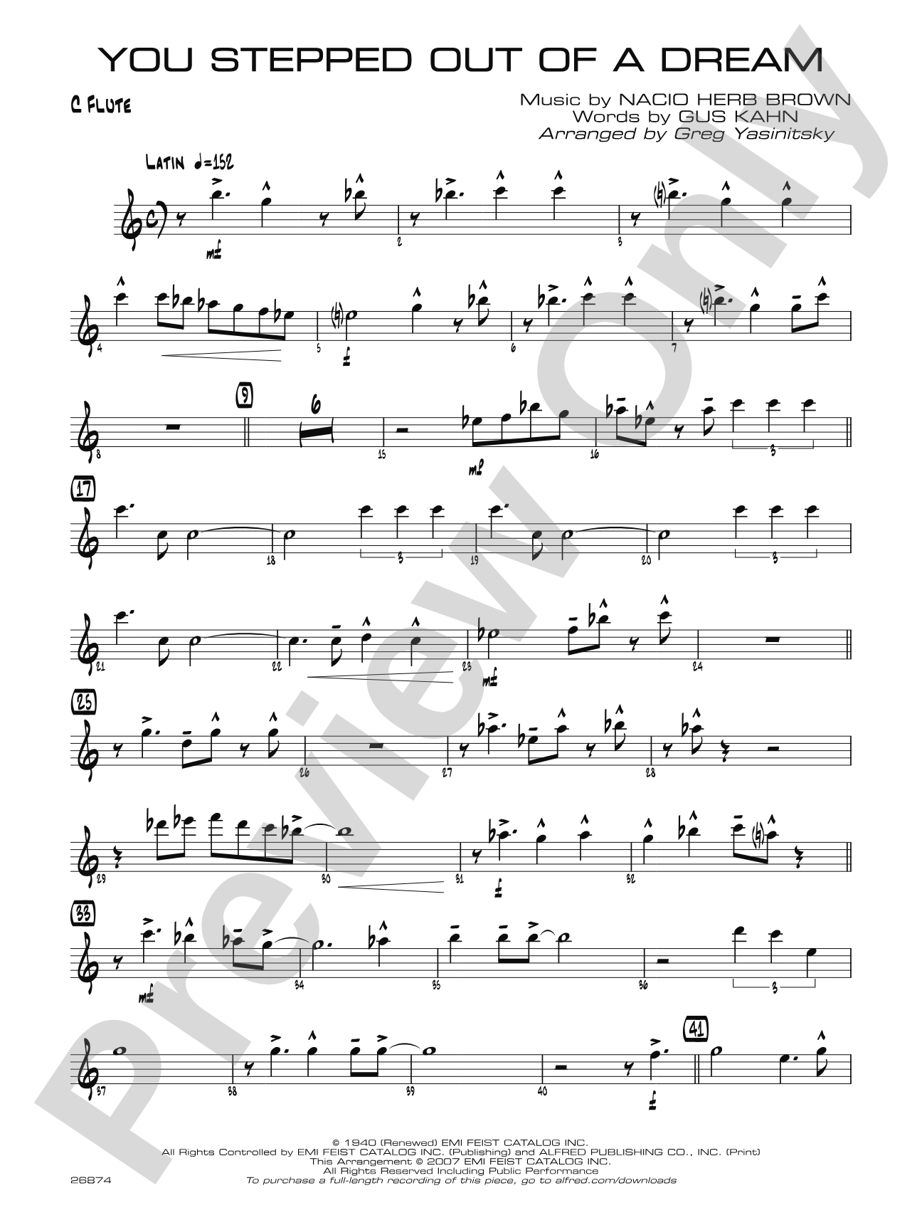 You Stepped Out of a Dream: Flute